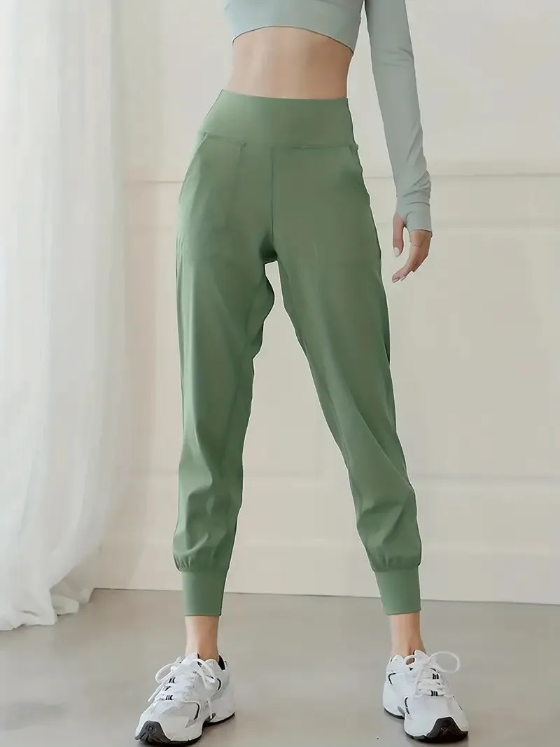 QuickDry High-Waist Yoga Joggers: Your Go-To Pants for Active Comfort