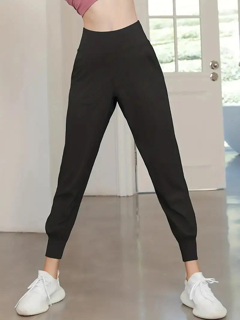 QuickDry High-Waist Yoga Joggers: Your Go-To Pants for Active Comfort