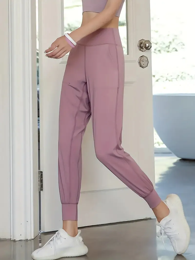 QuickDry High-Waist Yoga Joggers: Your Go-To Pants for Active Comfort