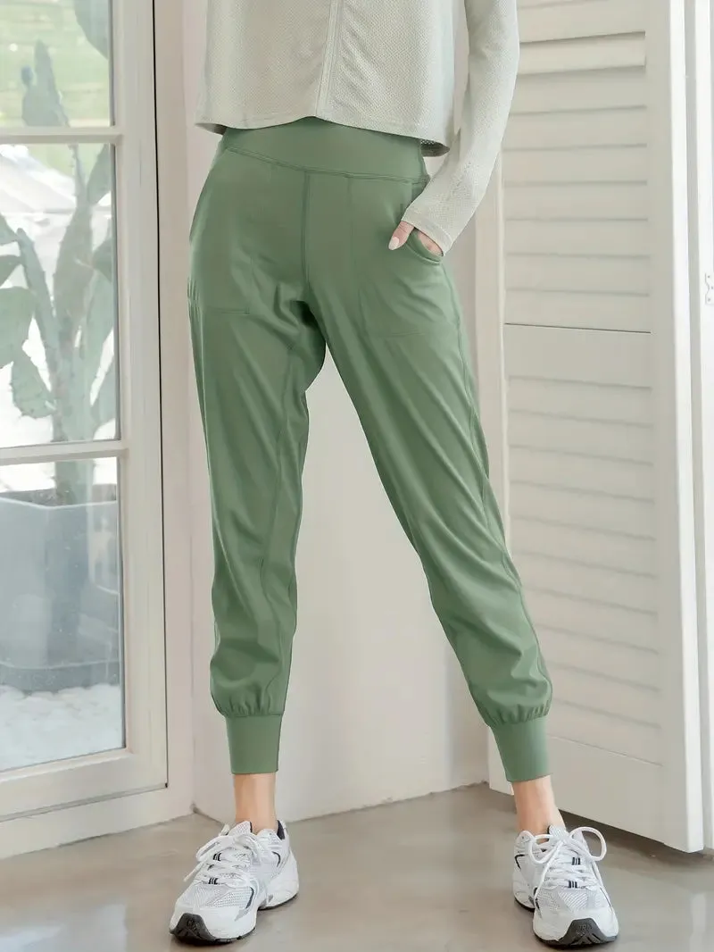QuickDry High-Waist Yoga Joggers: Your Go-To Pants for Active Comfort