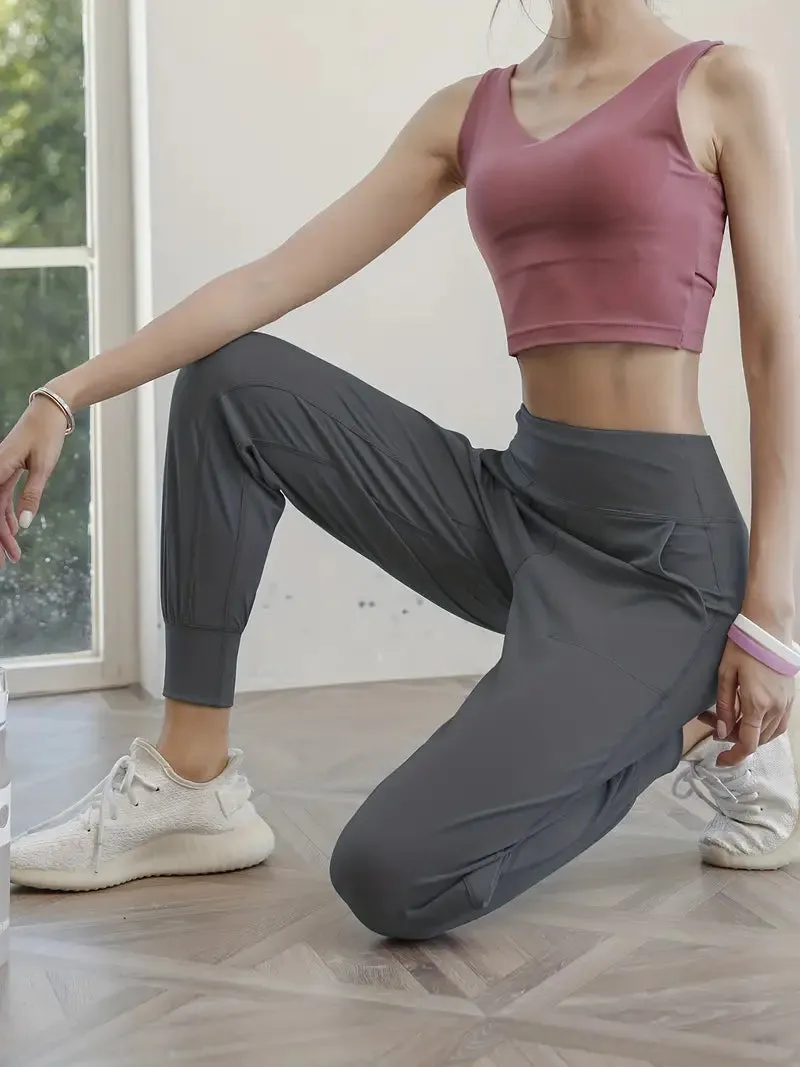 QuickDry High-Waist Yoga Joggers: Your Go-To Pants for Active Comfort