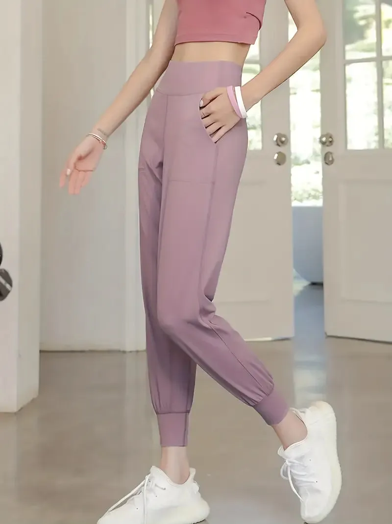 QuickDry High-Waist Yoga Joggers: Your Go-To Pants for Active Comfort