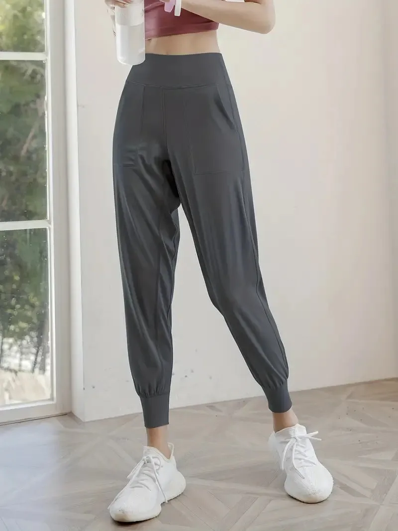 QuickDry High-Waist Yoga Joggers: Your Go-To Pants for Active Comfort