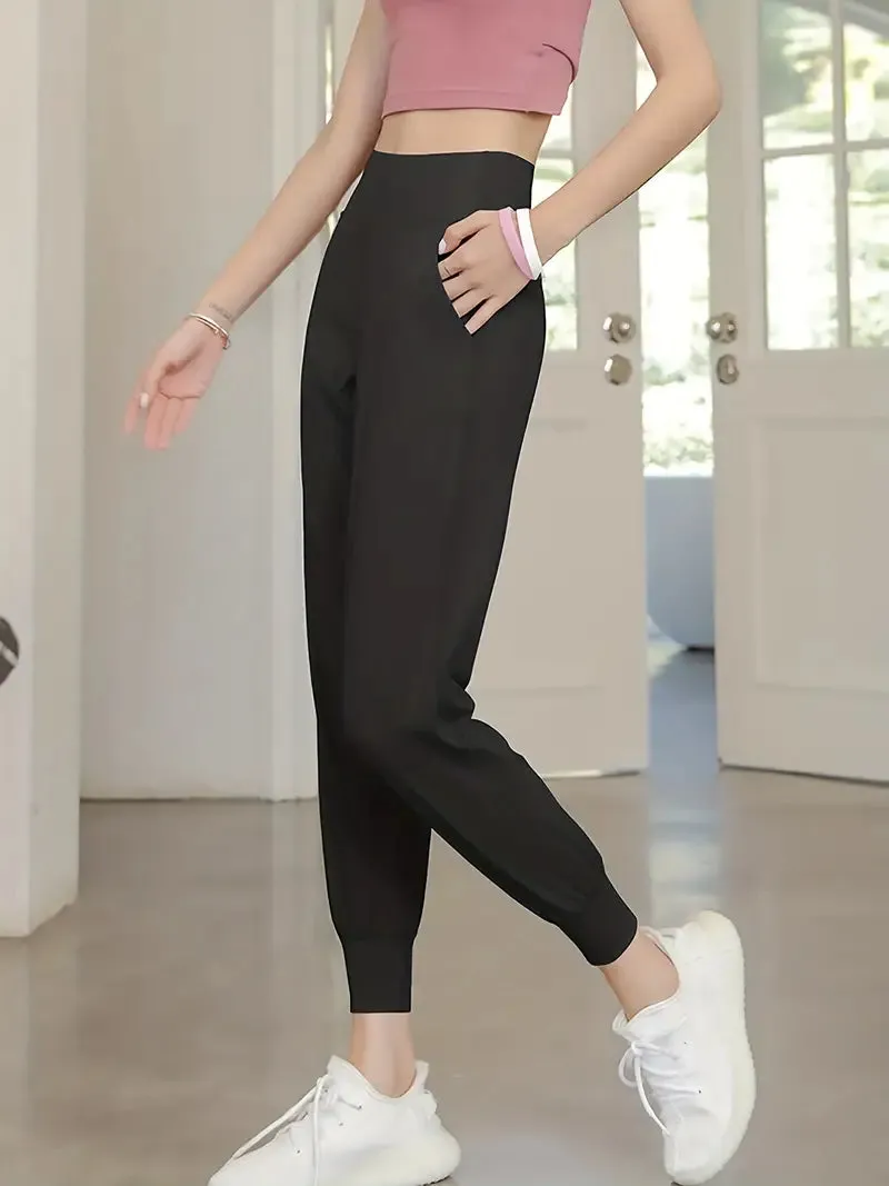 QuickDry High-Waist Yoga Joggers: Your Go-To Pants for Active Comfort