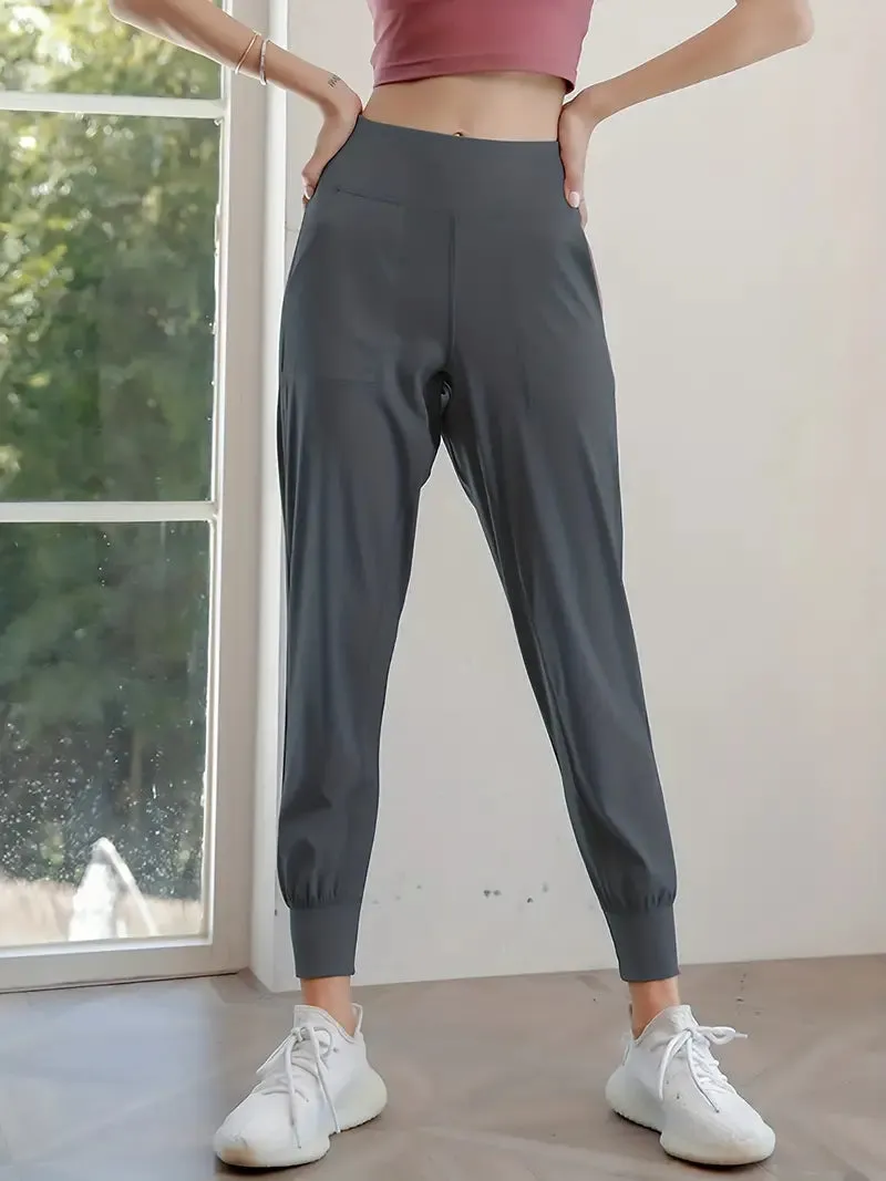 QuickDry High-Waist Yoga Joggers: Your Go-To Pants for Active Comfort