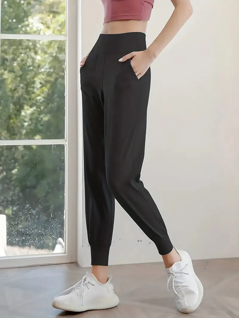 QuickDry High-Waist Yoga Joggers: Your Go-To Pants for Active Comfort