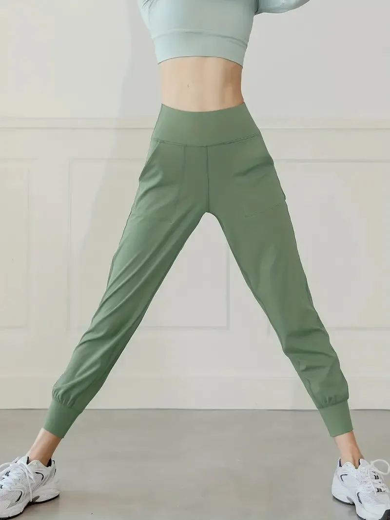 QuickDry High-Waist Yoga Joggers: Your Go-To Pants for Active Comfort