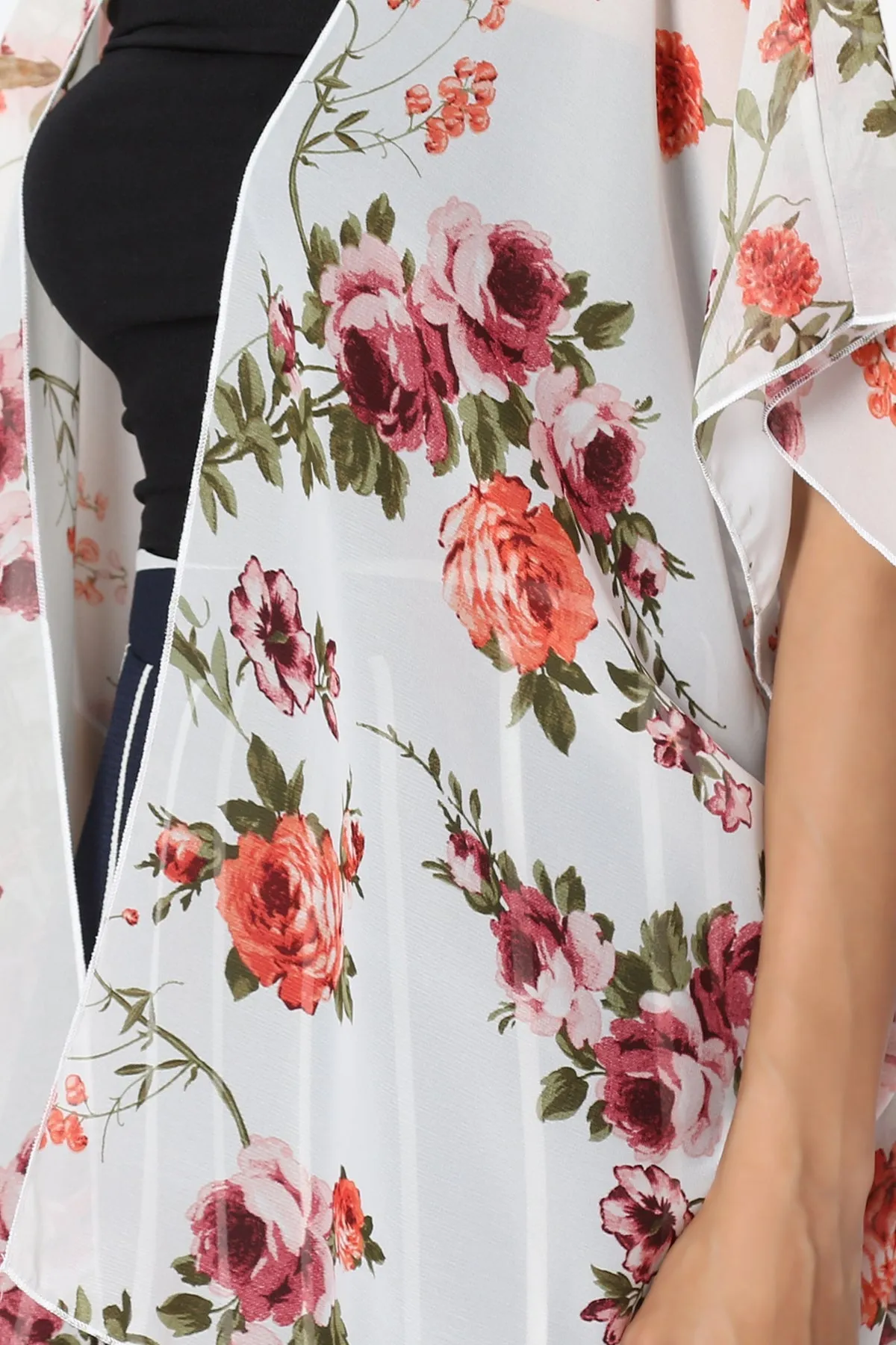 Quinci Floral Kimono Chiffon Cardigan