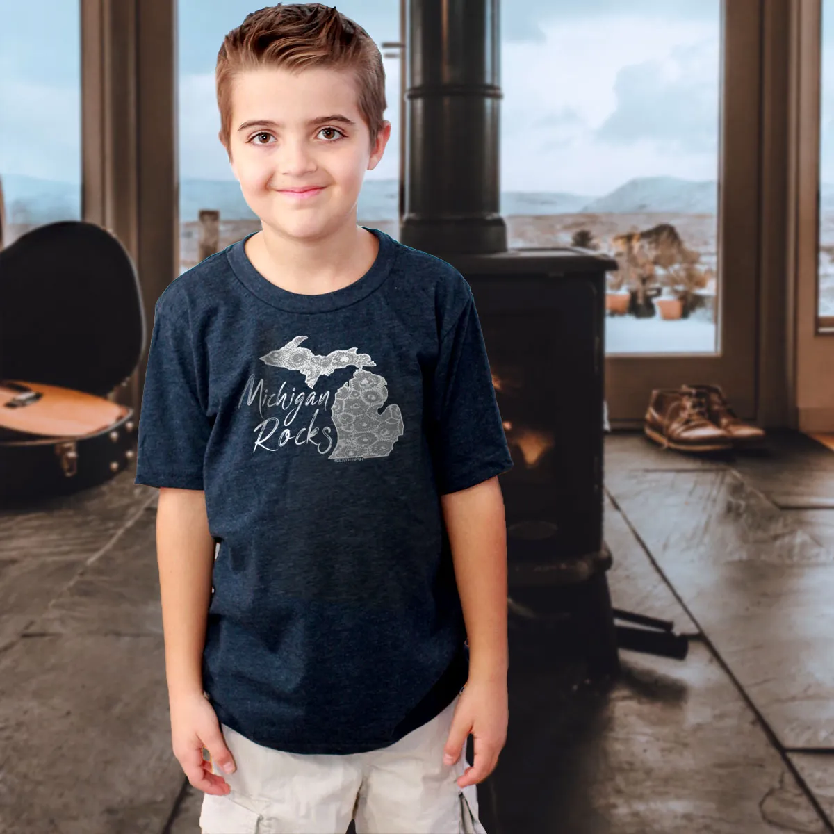 "Michigan Rocks Petoskey Stone" Youth T-Shirt