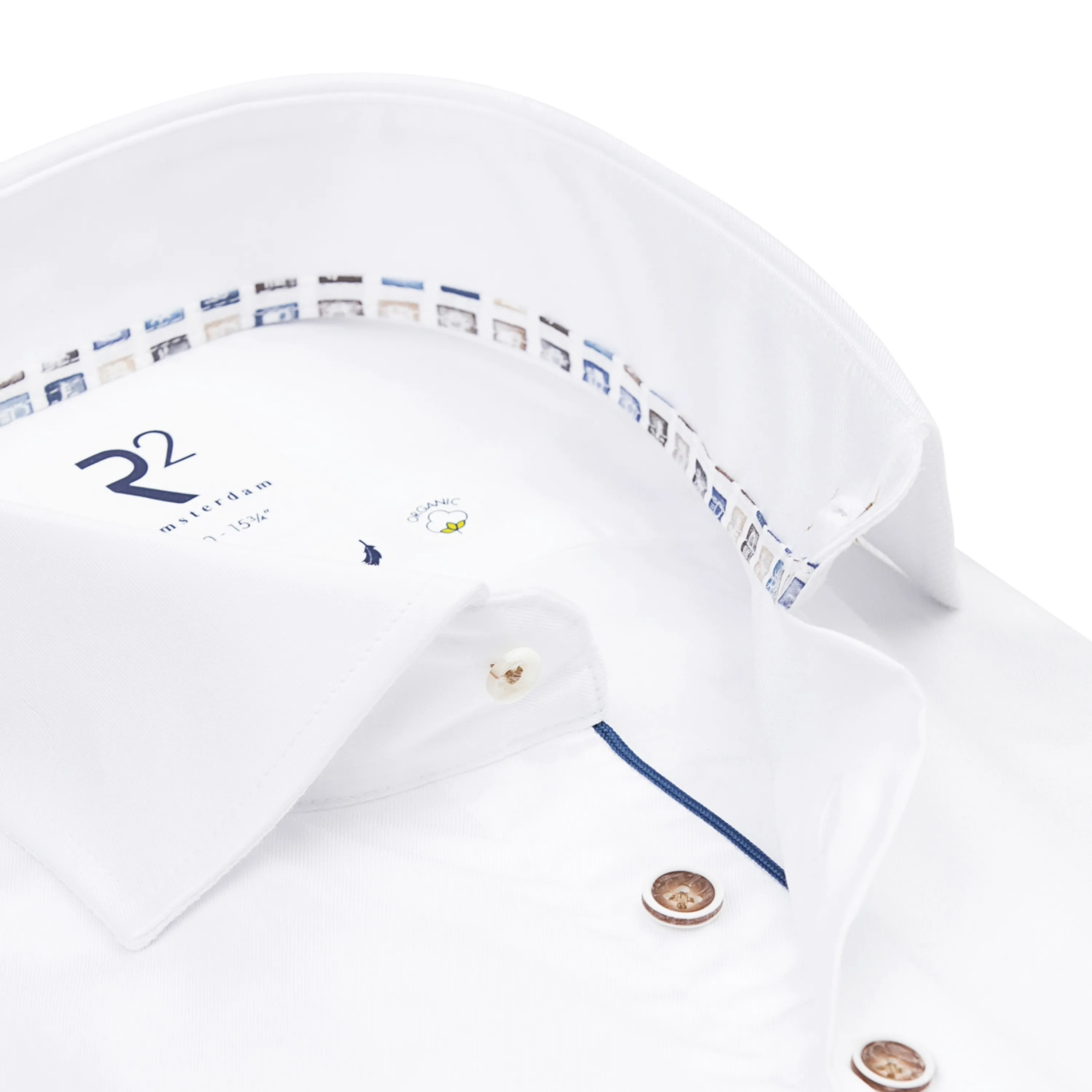 R2 Amsterdam 2 Ply Cotton Twill Shirt - White