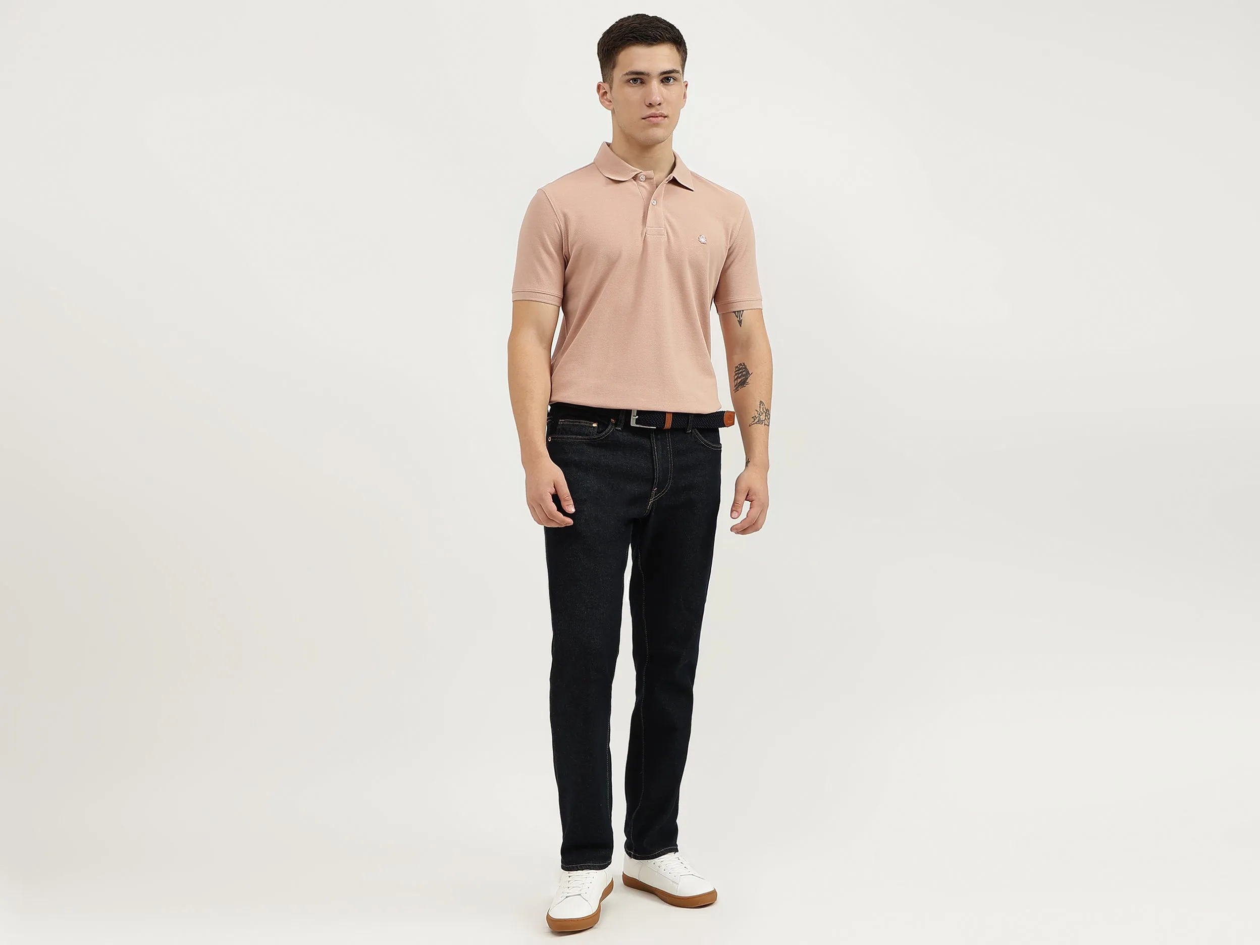 Regular Fit Polo Neck Solid T-Shirt