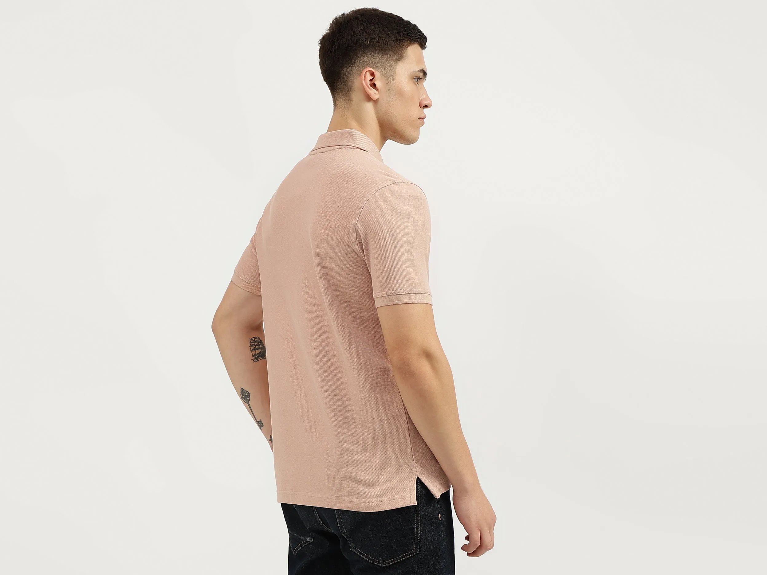 Regular Fit Polo Neck Solid T-Shirt