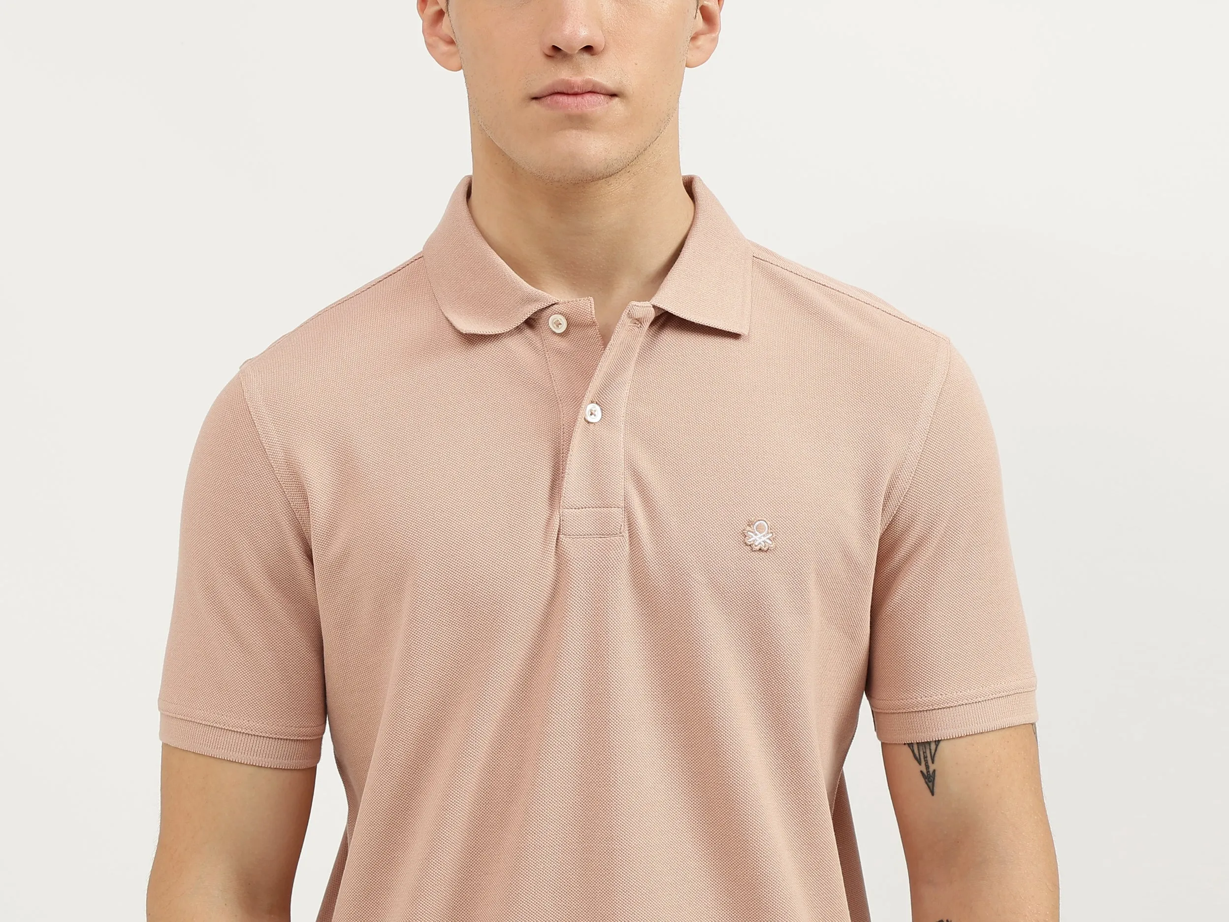 Regular Fit Polo Neck Solid T-Shirt