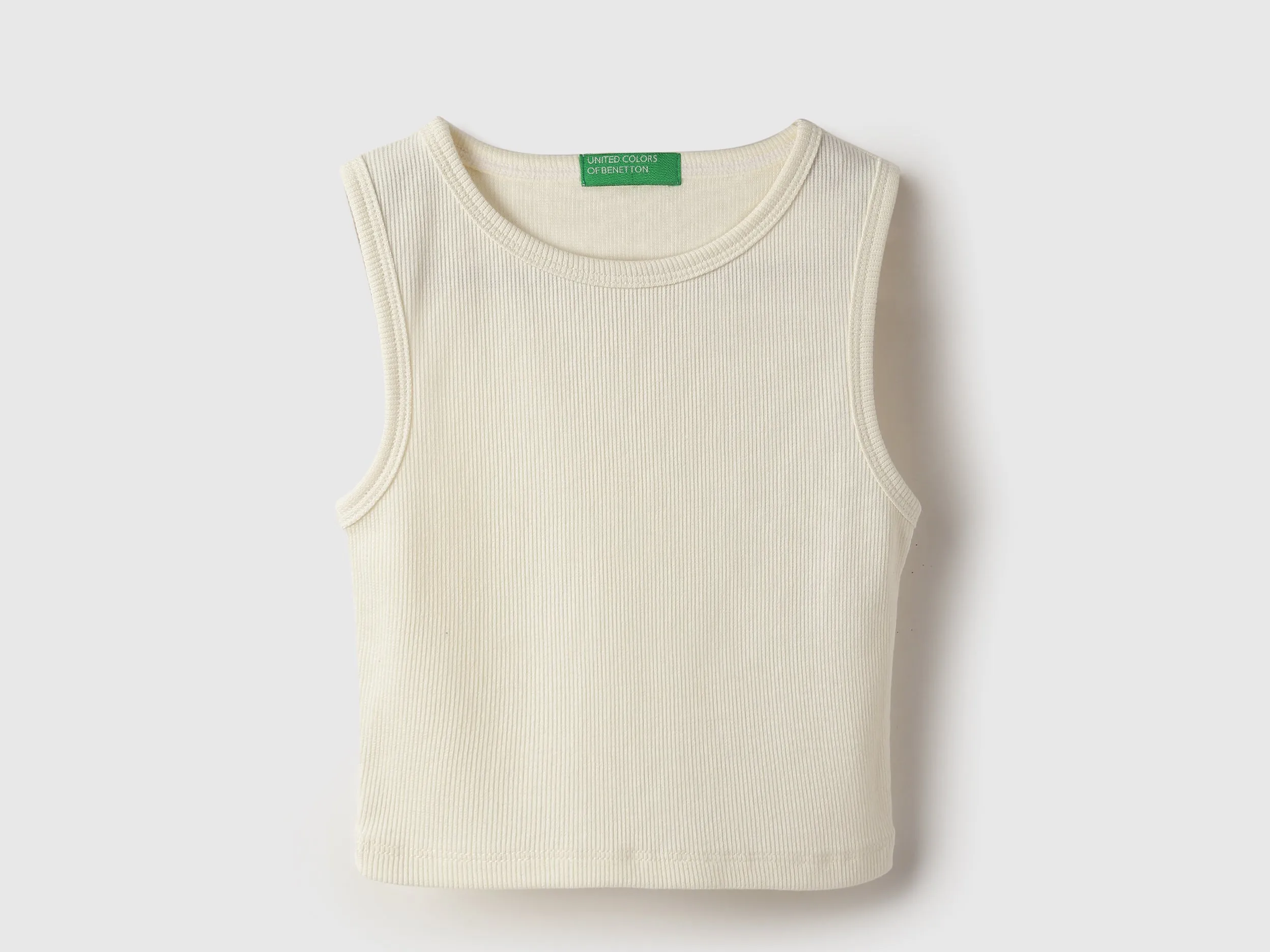 Regular Fit Round Neck Ribbed Tank Top