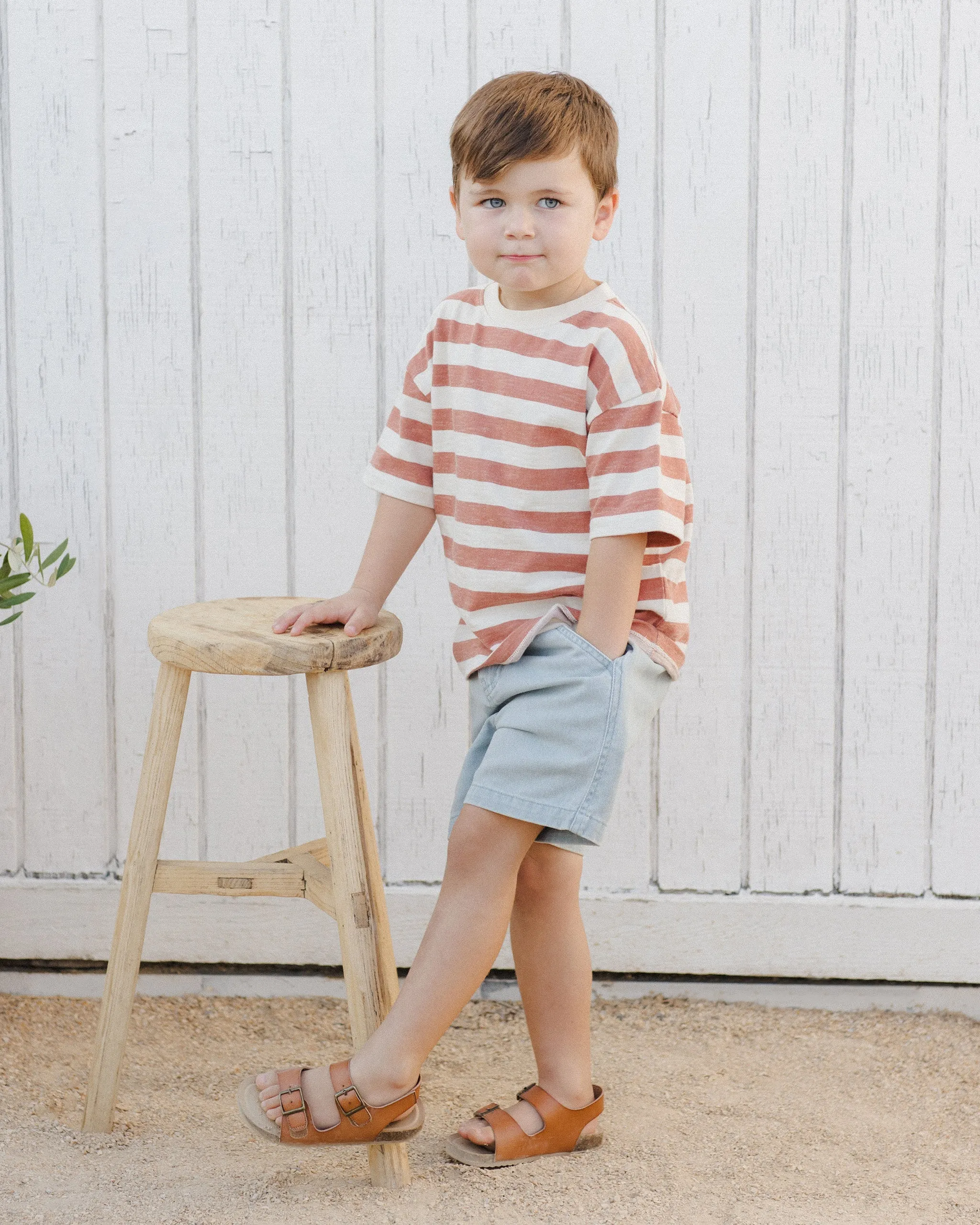 Relaxed Tee || Poppy Stripe