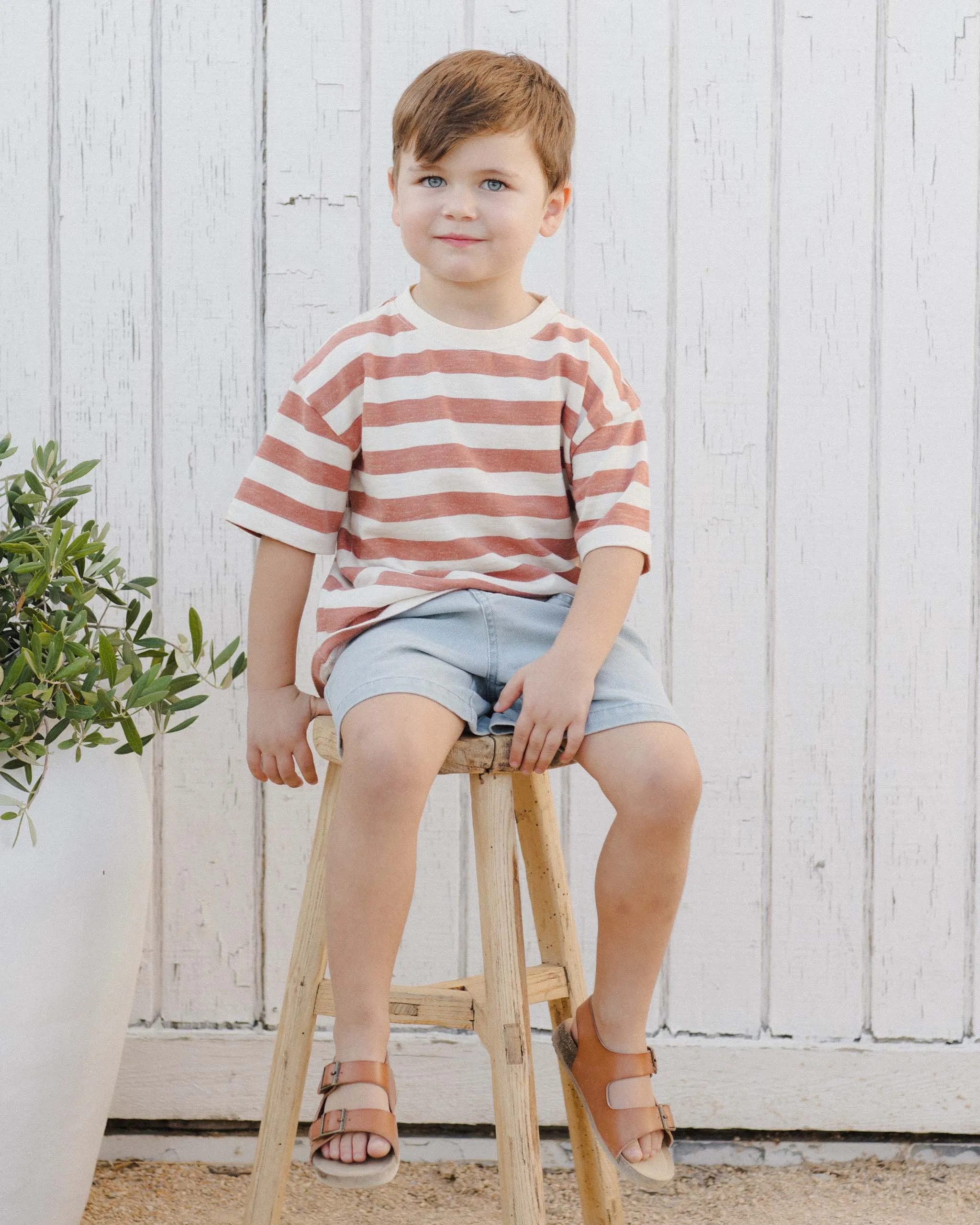 Relaxed Tee || Poppy Stripe