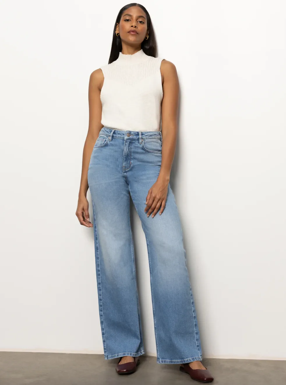 Rib Mock Tank-Oat