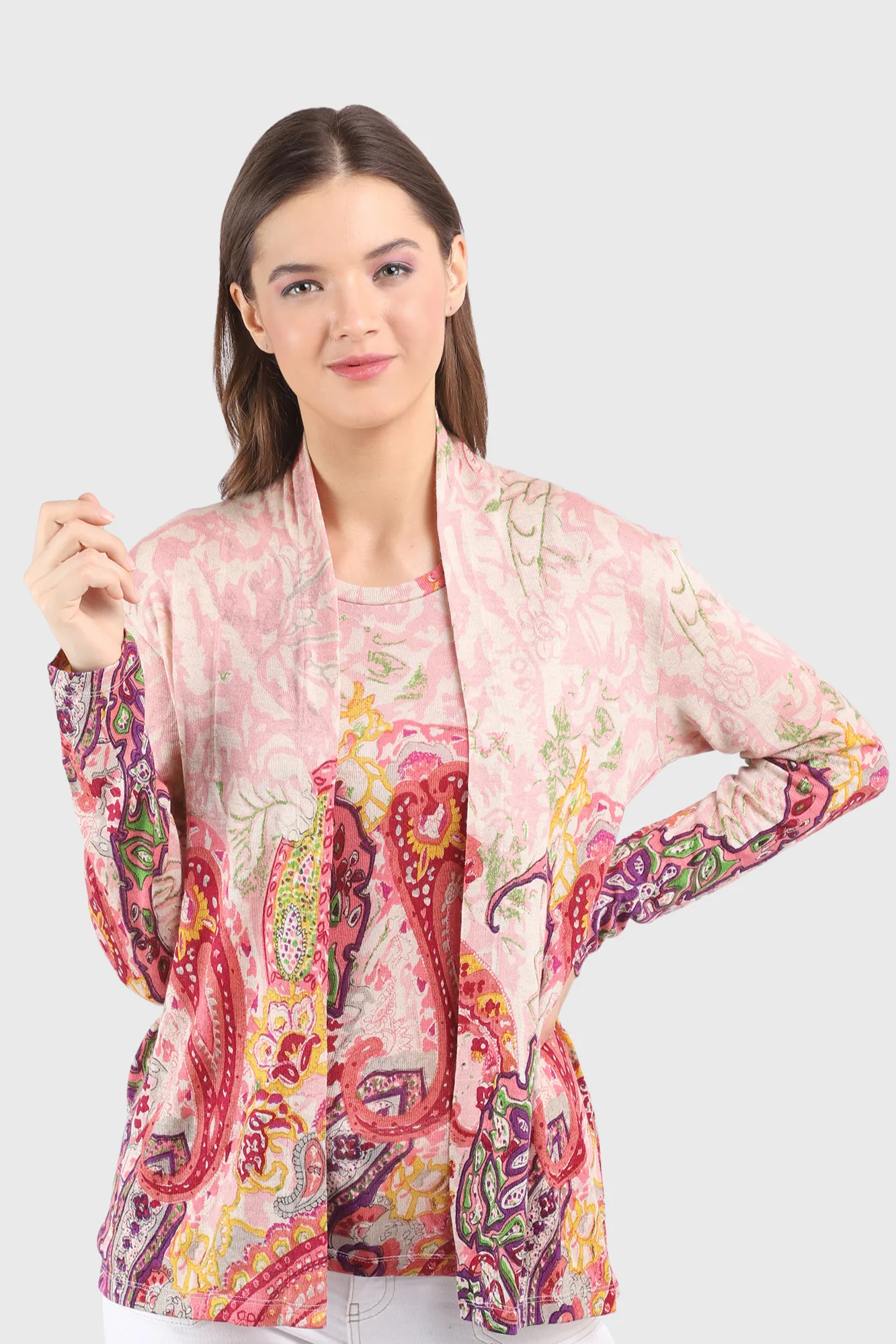 Rosa - Paisley Printed Silk Twin Set