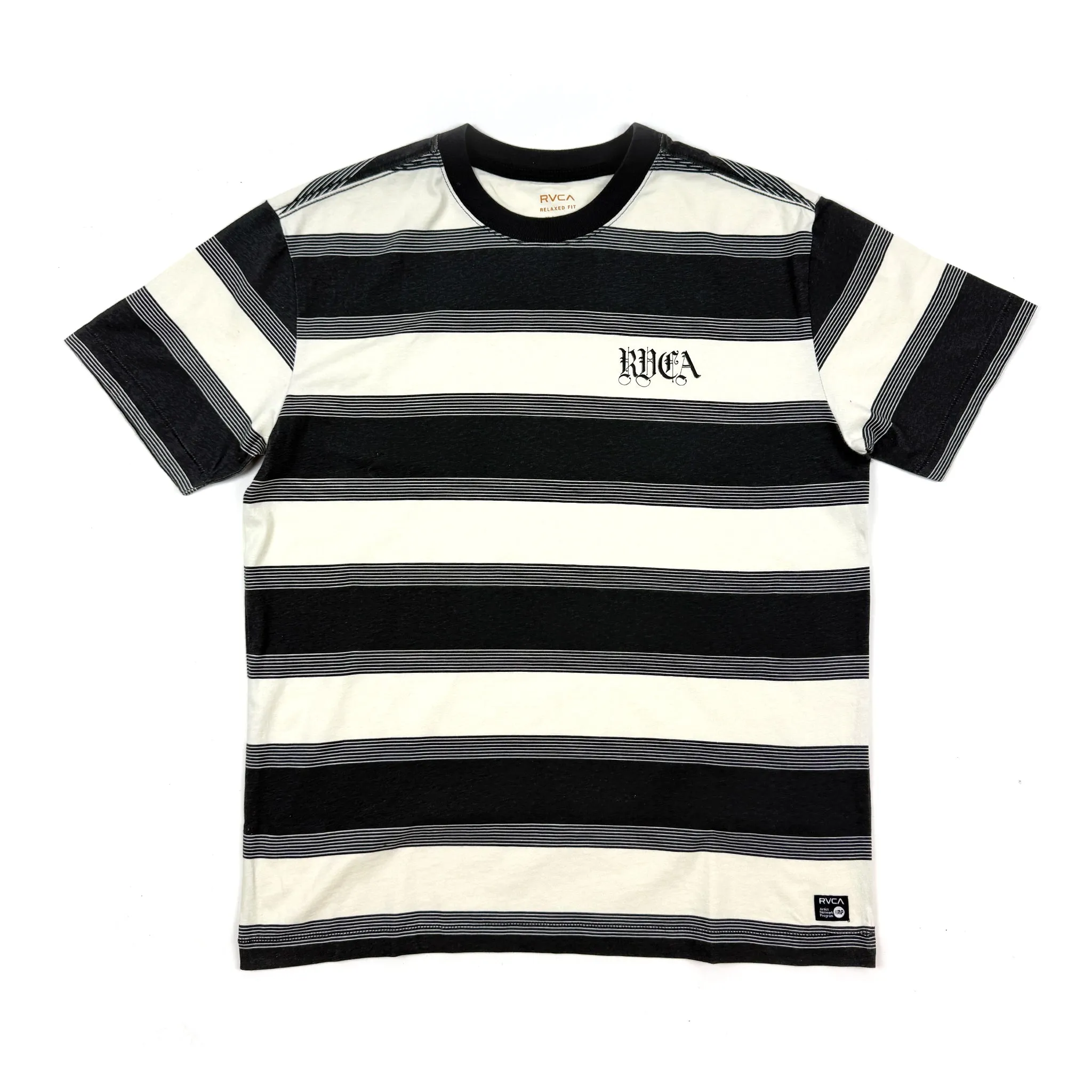 RVCA Benj Stripe Tee Washed Black
