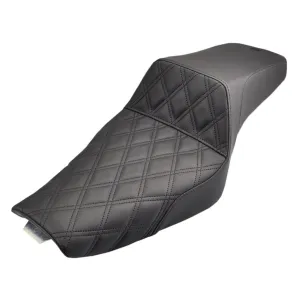 Saddlemen Step-Up Seat Sportster 2004-21 w/3.3 gal. tank, 2010-21 w/2.1 gal. tank-Black Front Diamon
