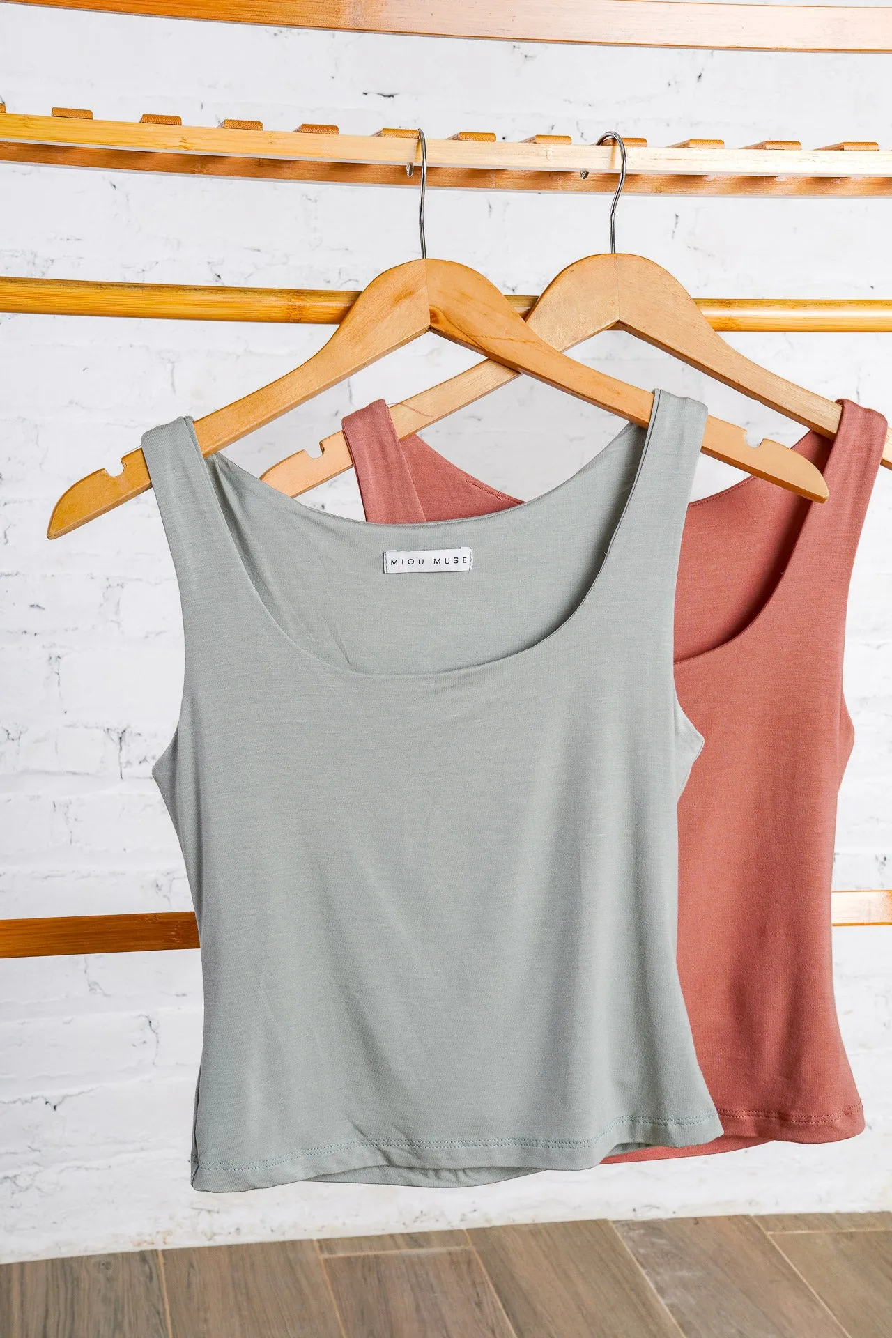 Sage Square Neck Tank