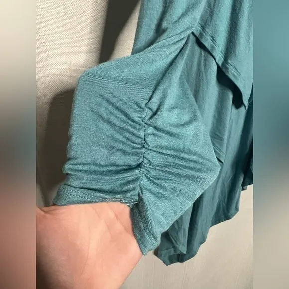 Saks Fifth Avenue Teal Blue Open Cardigan