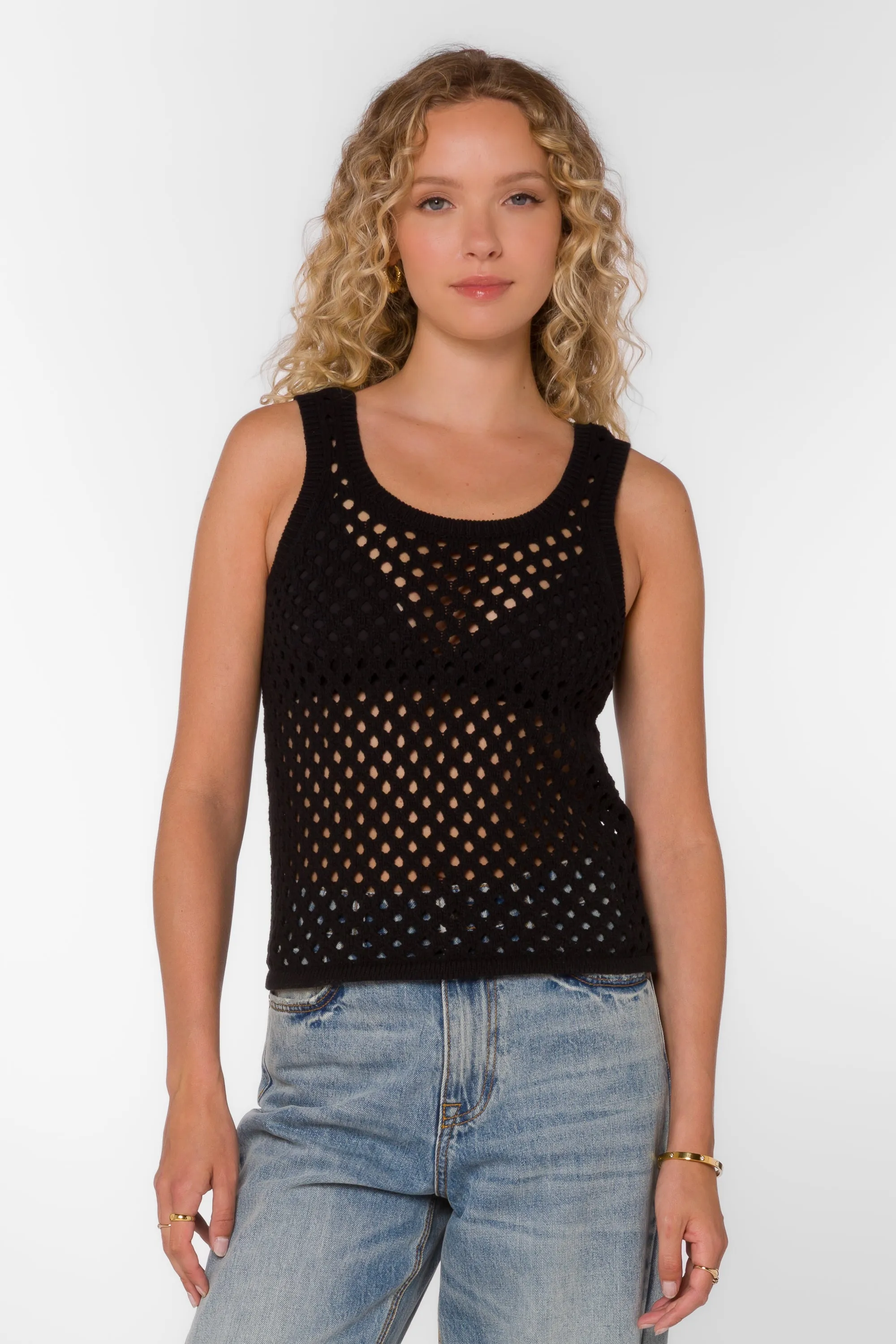 Santina Black Tank