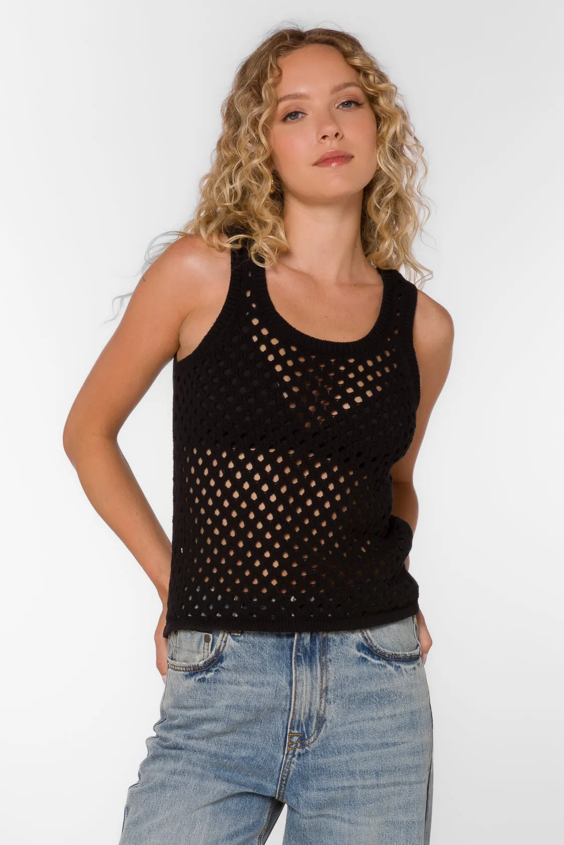 Santina Black Tank