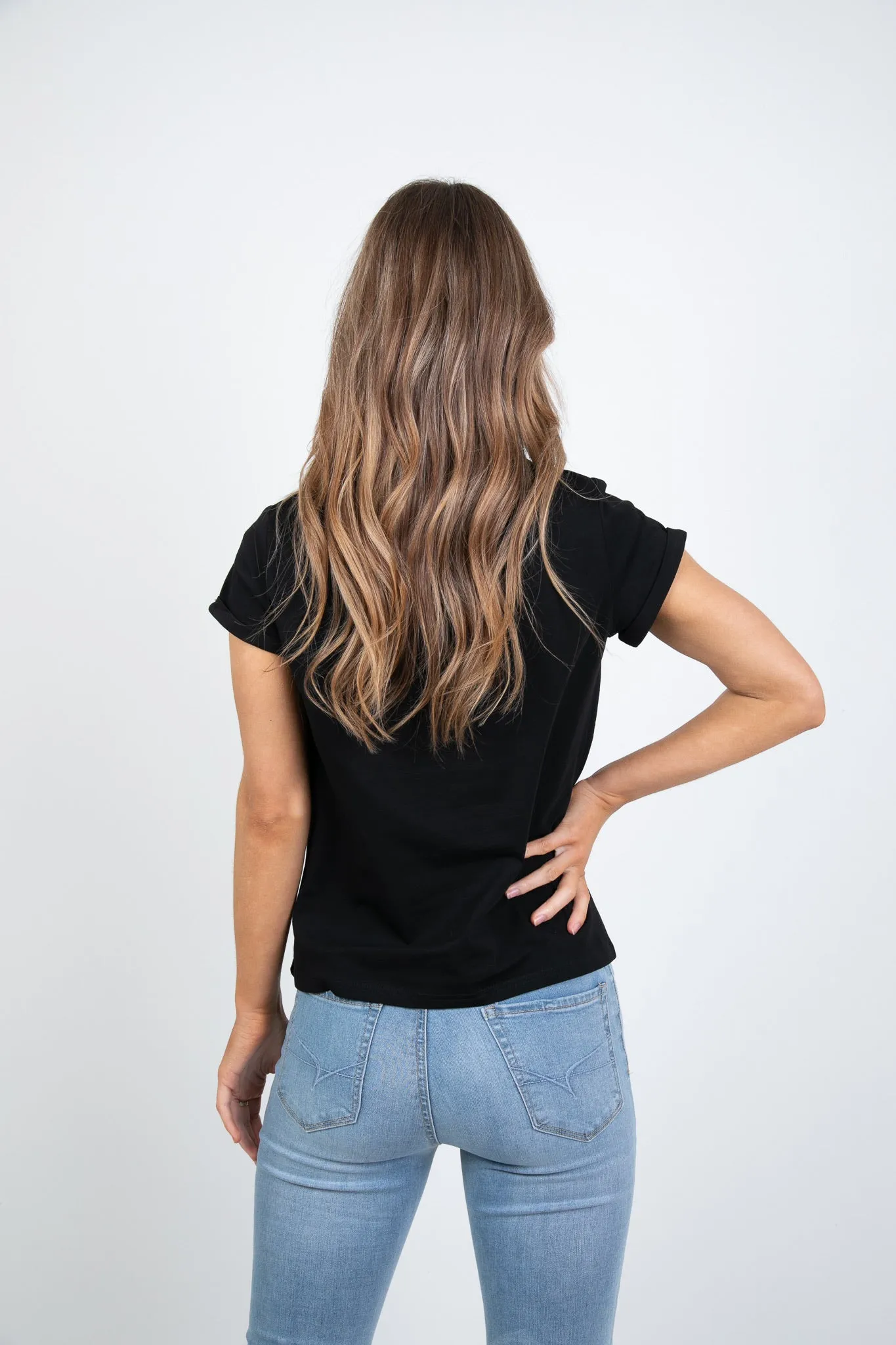 SAXON BASIC COTTON TEE - BLACK