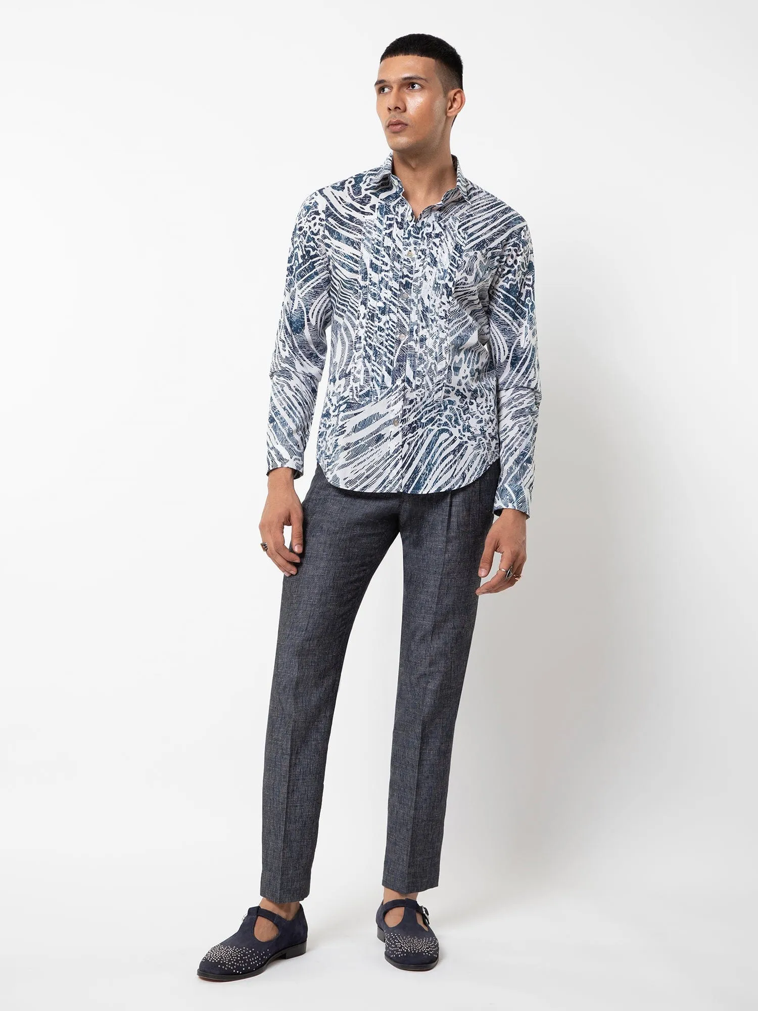 Scenic Glitch Print Shirt