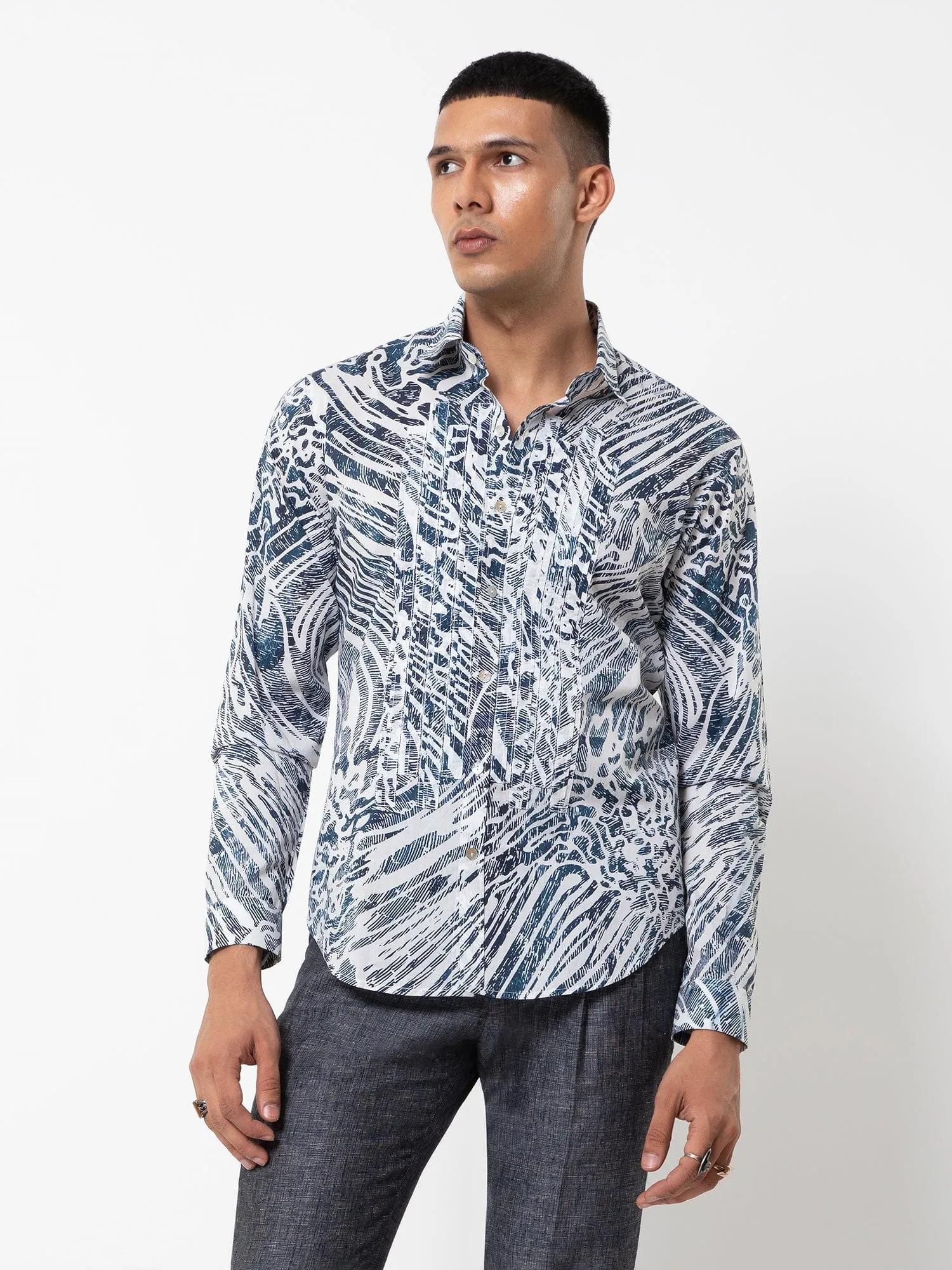 Scenic Glitch Print Shirt