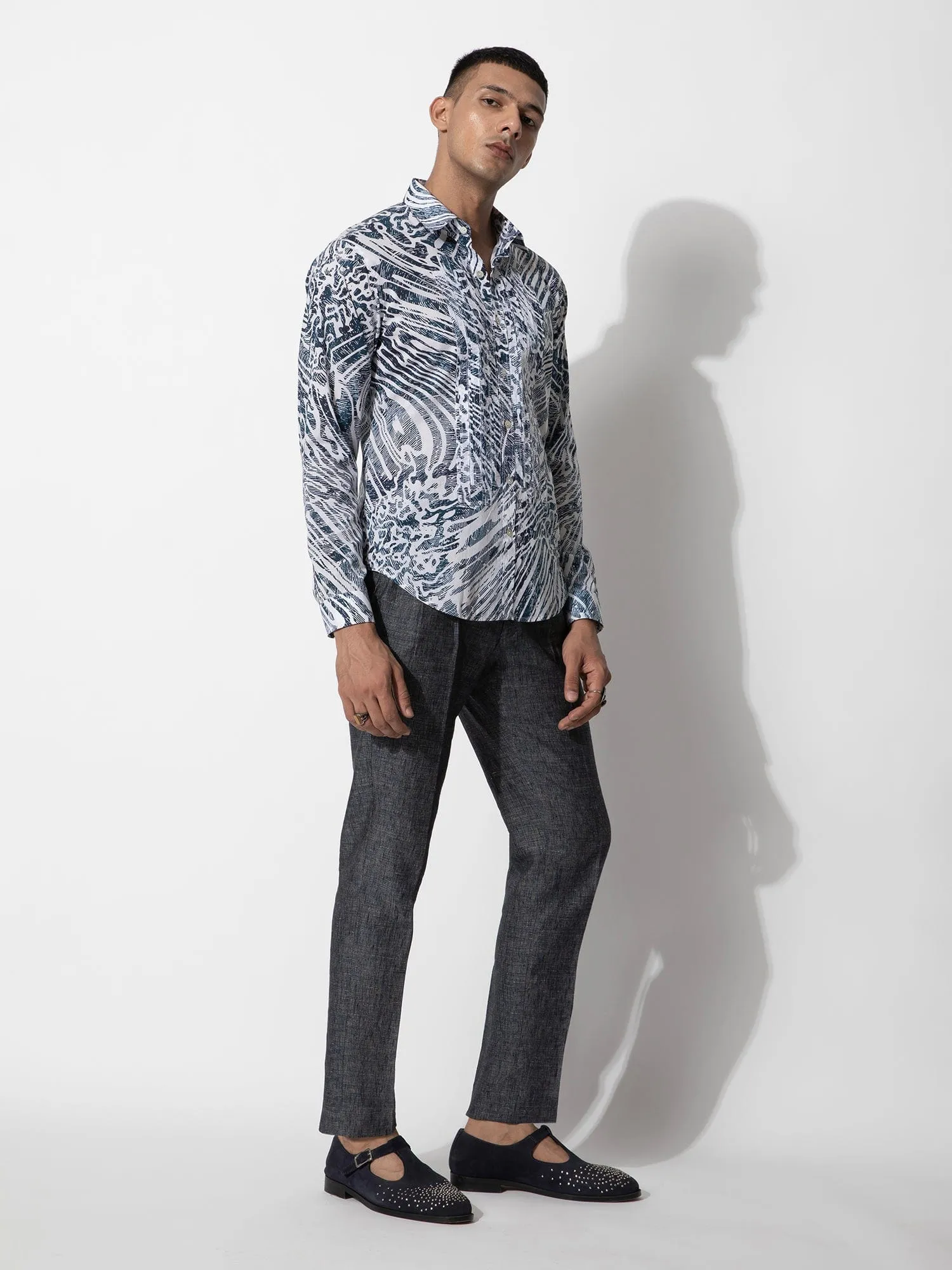 Scenic Glitch Print Shirt