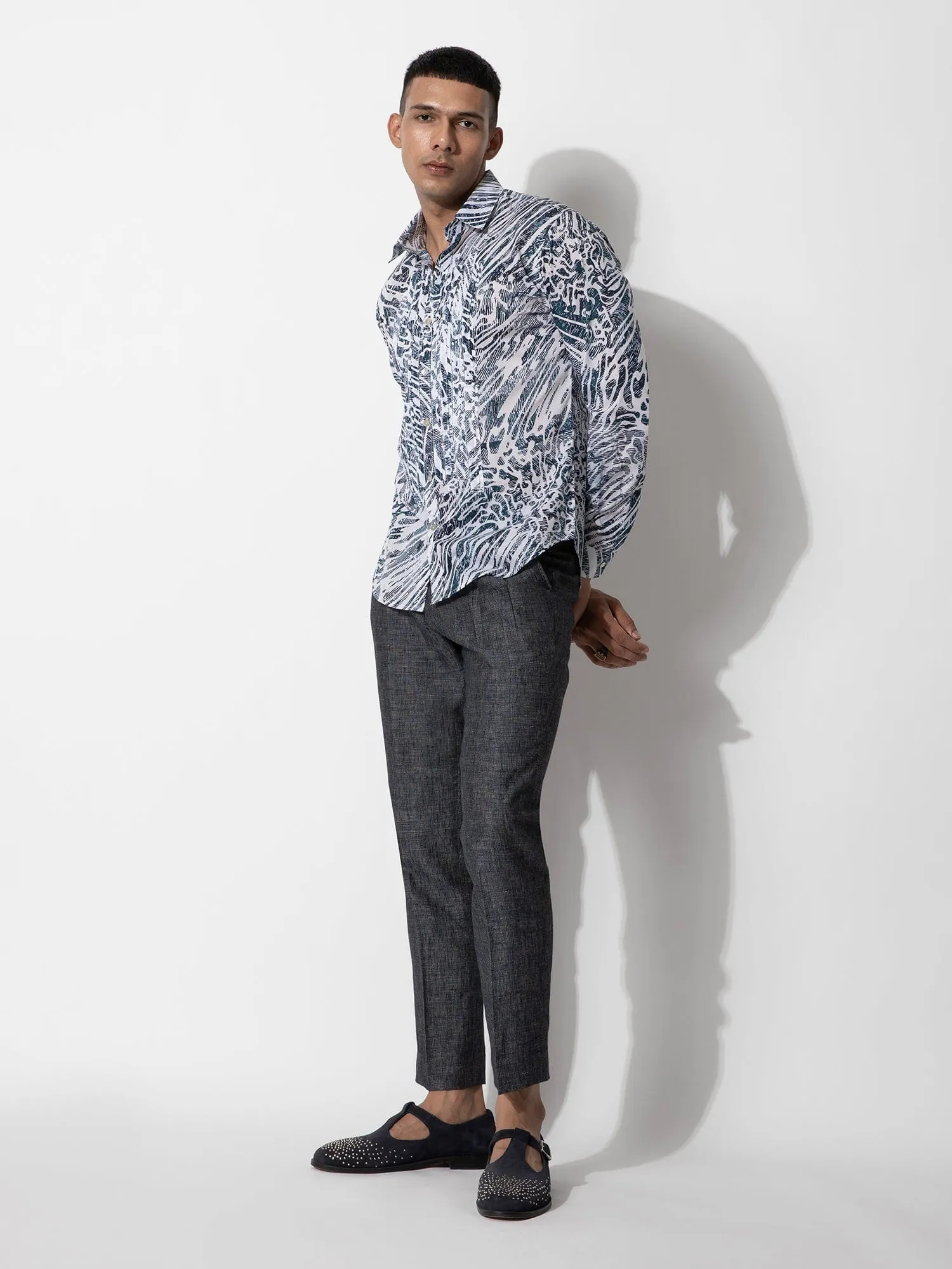 Scenic Glitch Print Shirt
