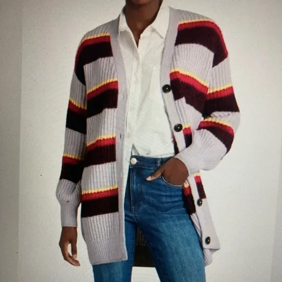 Scotch &amp; soda knitted stripe midi cardigan