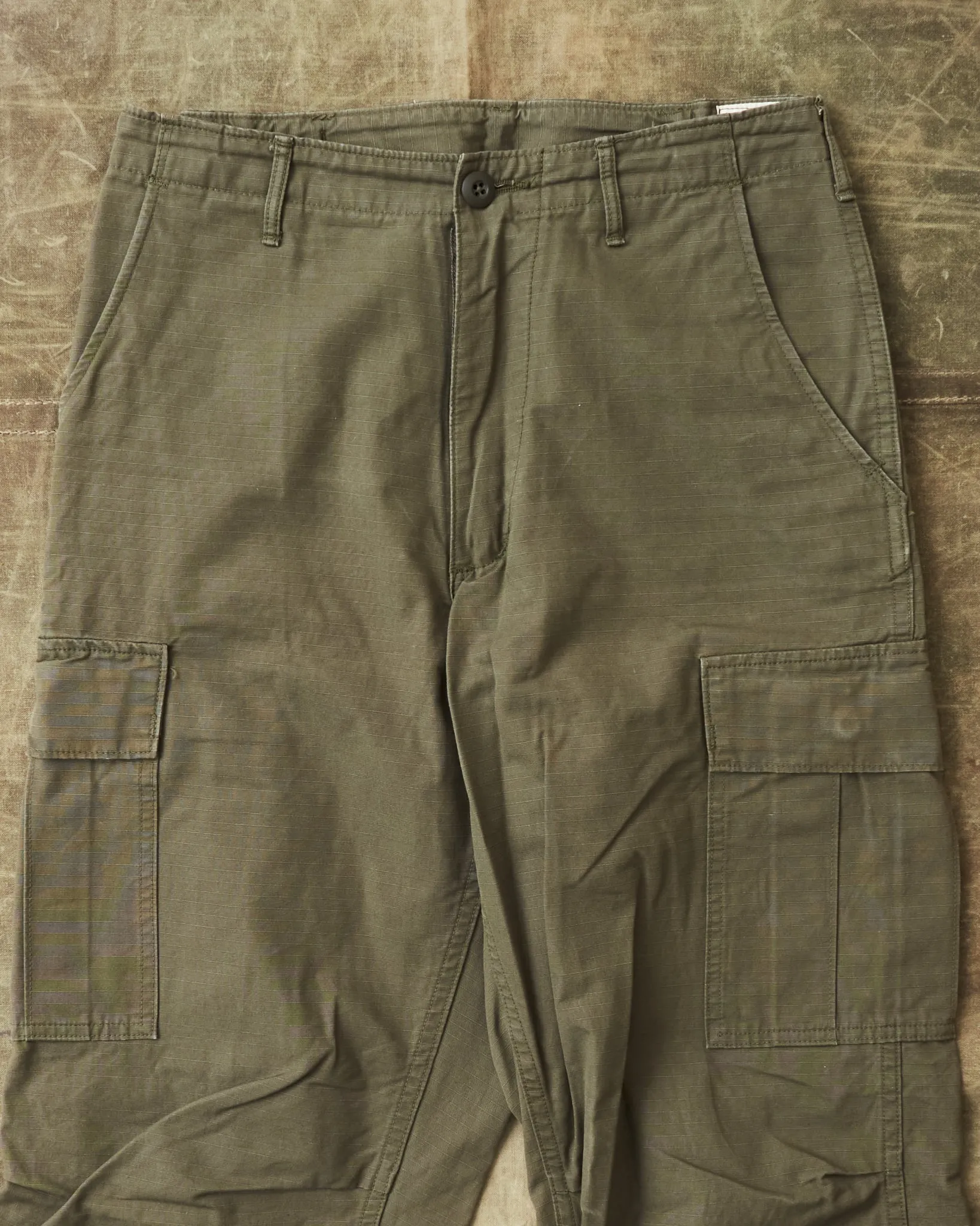 Second Hand OrSlow Vintage Fit Ripstop Cargo Pants Green EU XS / JPN 1