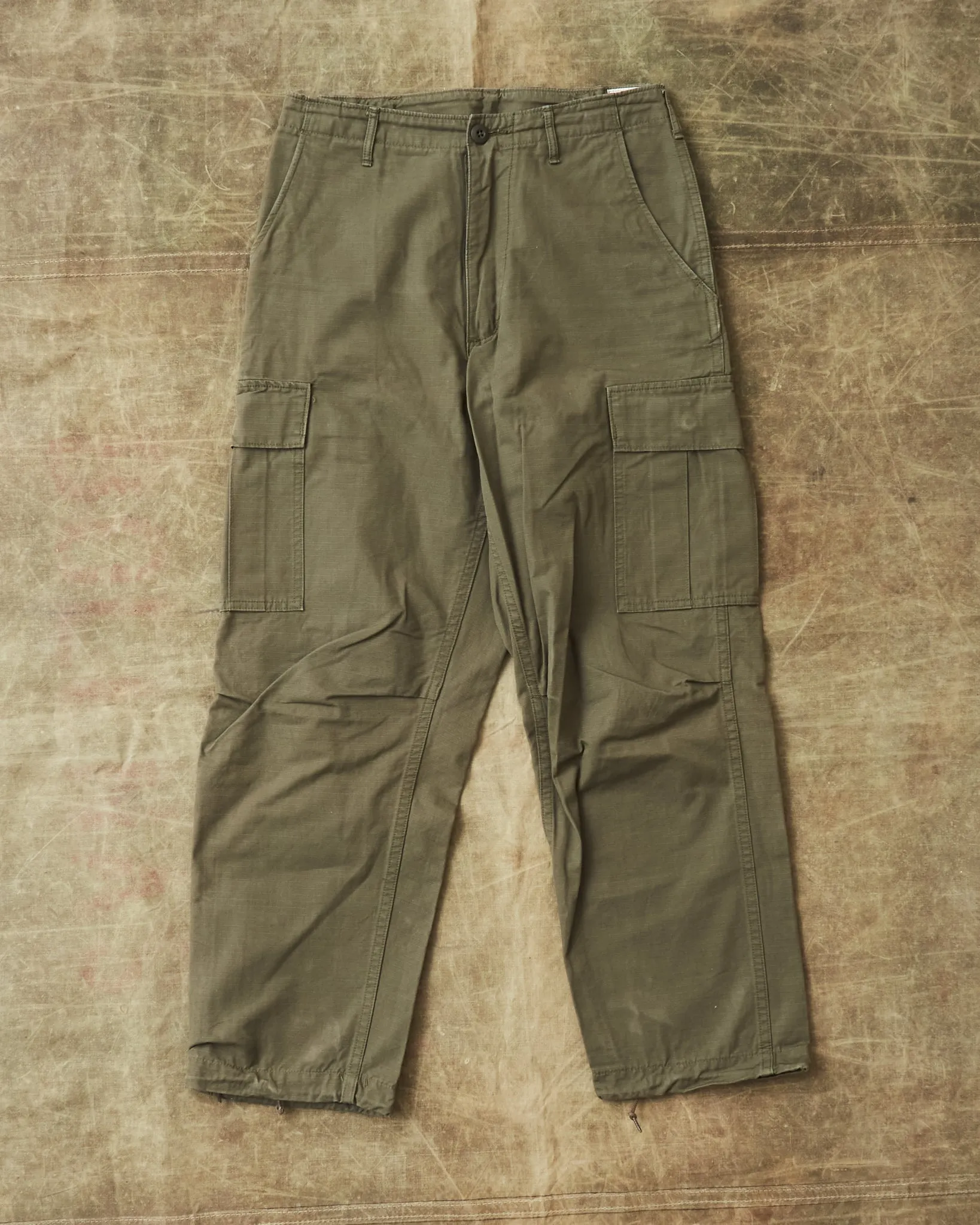 Second Hand OrSlow Vintage Fit Ripstop Cargo Pants Green EU XS / JPN 1