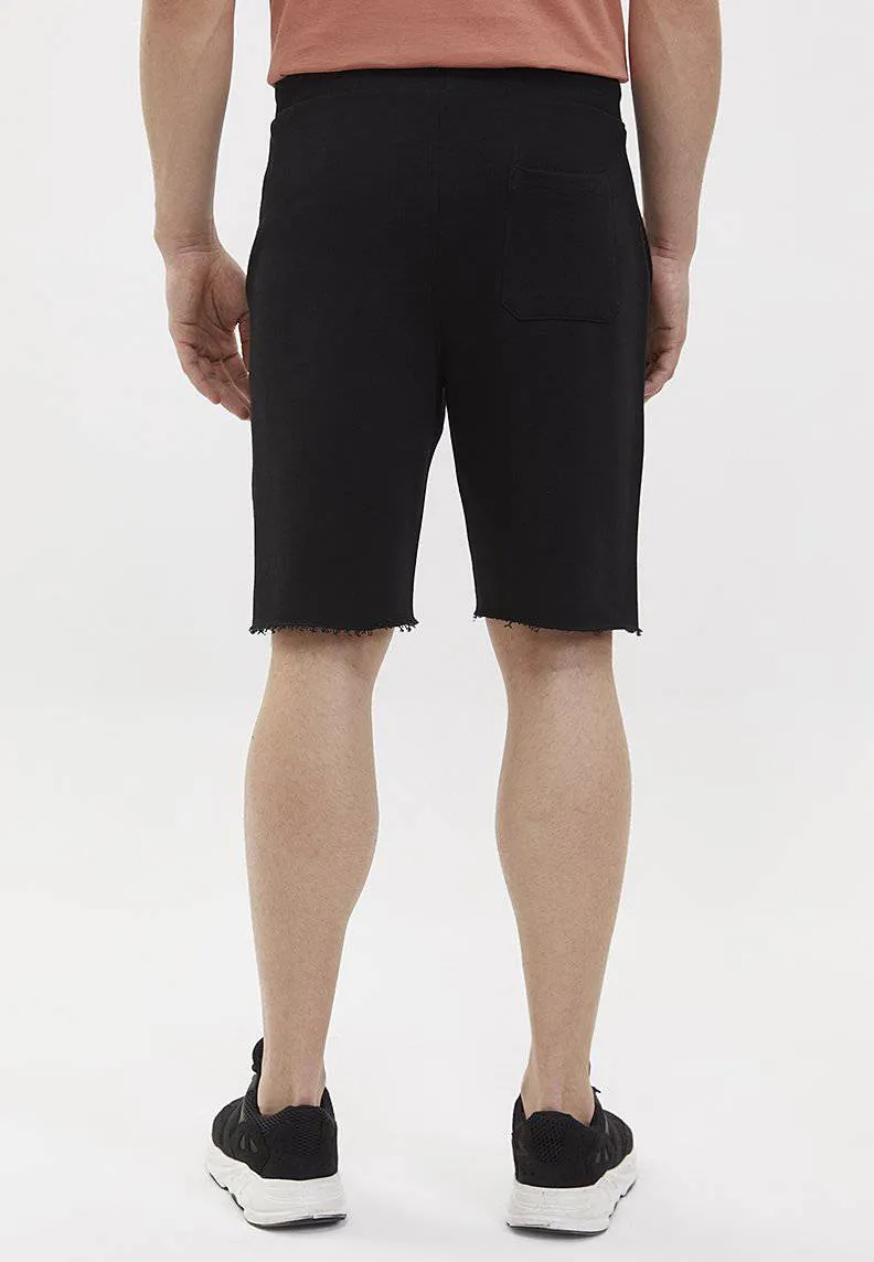 Siyah Basic Pamuklu Slim Fit Erkek Şort ESSENTIALS