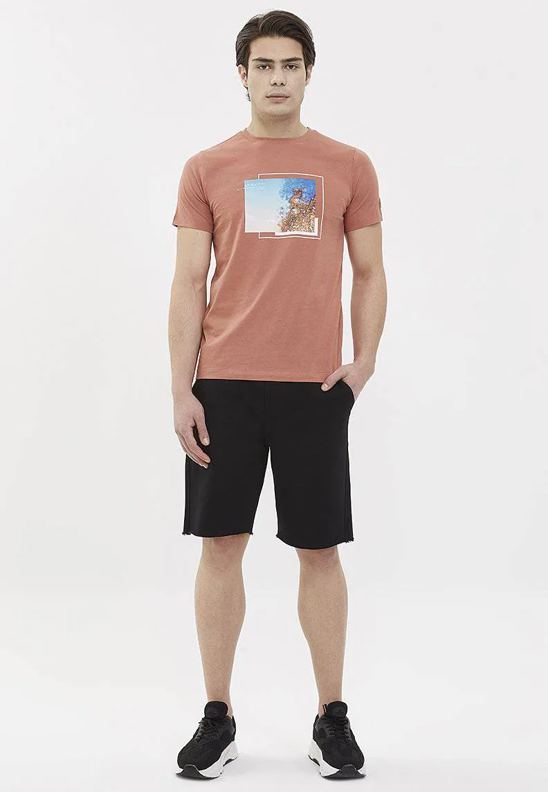 Siyah Basic Pamuklu Slim Fit Erkek Şort ESSENTIALS
