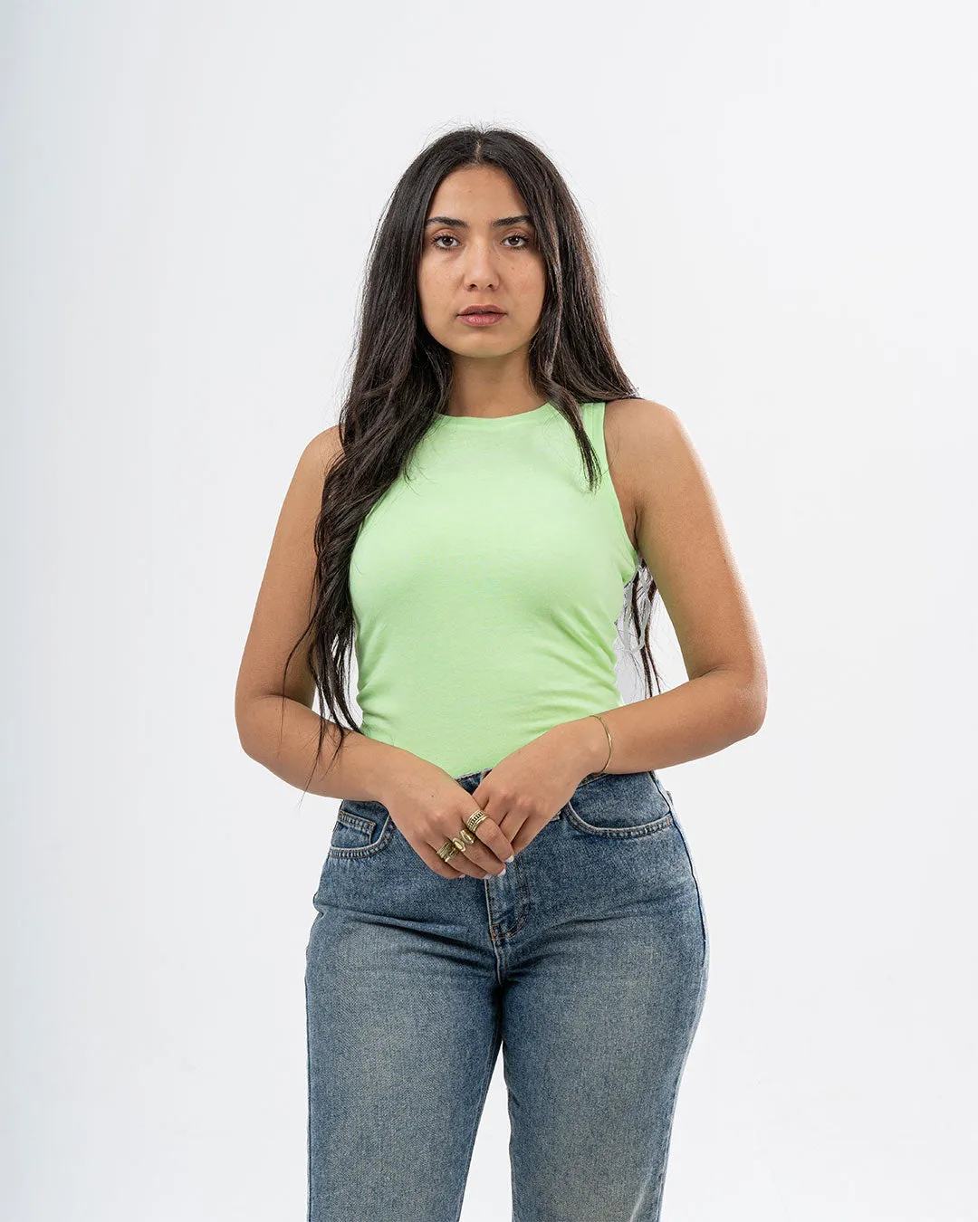 Sleeveless Womens Basic T-shirt