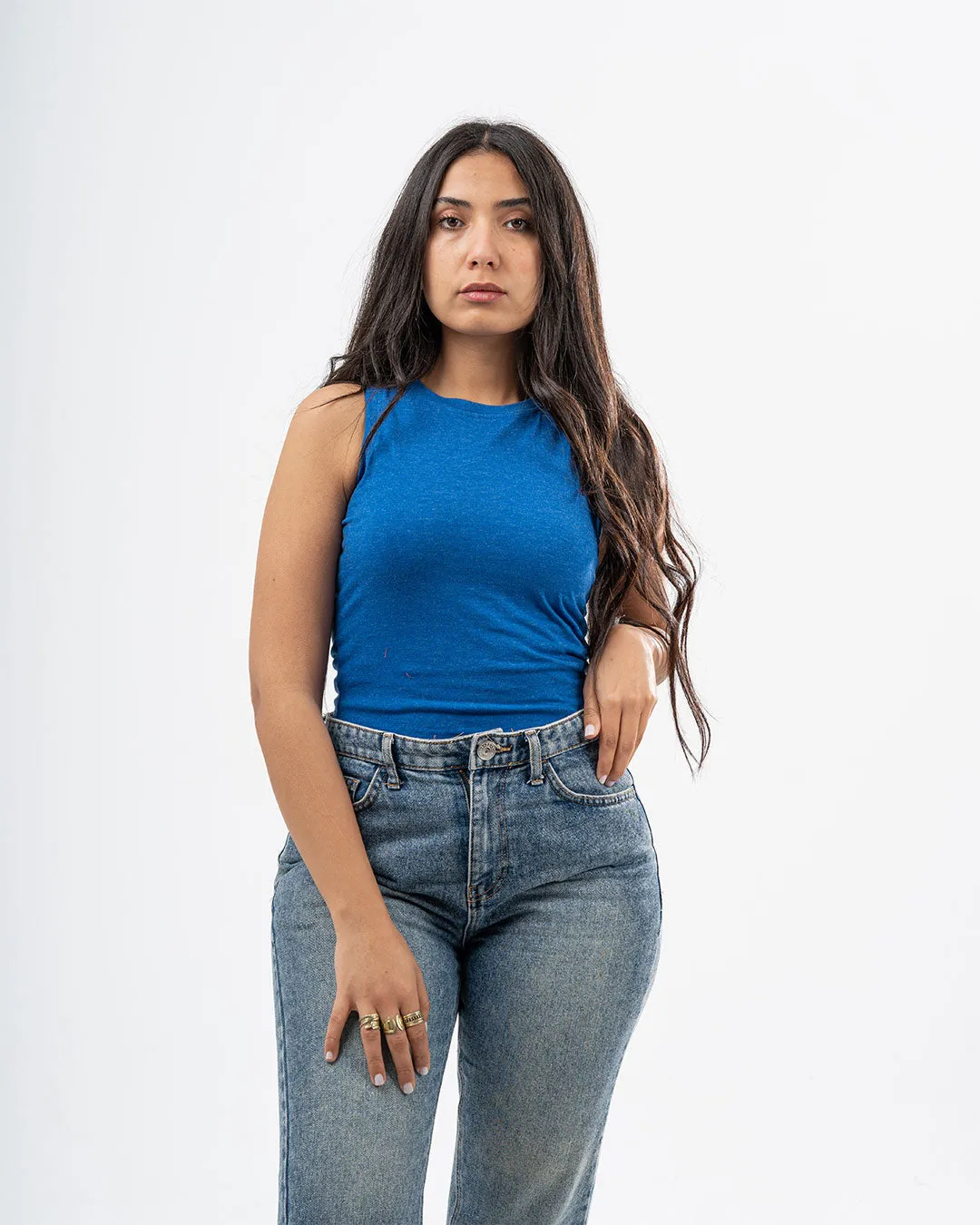 Sleeveless Womens Basic T-shirt