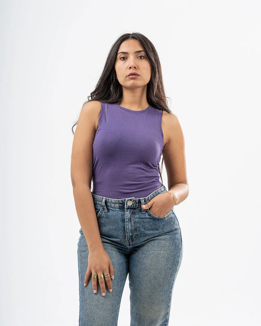 Sleeveless Womens Basic T-shirt
