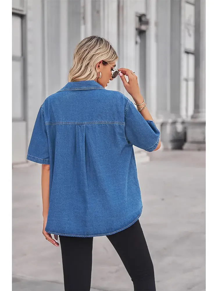 Soft Washed Denim Cardigan