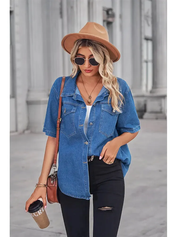Soft Washed Denim Cardigan