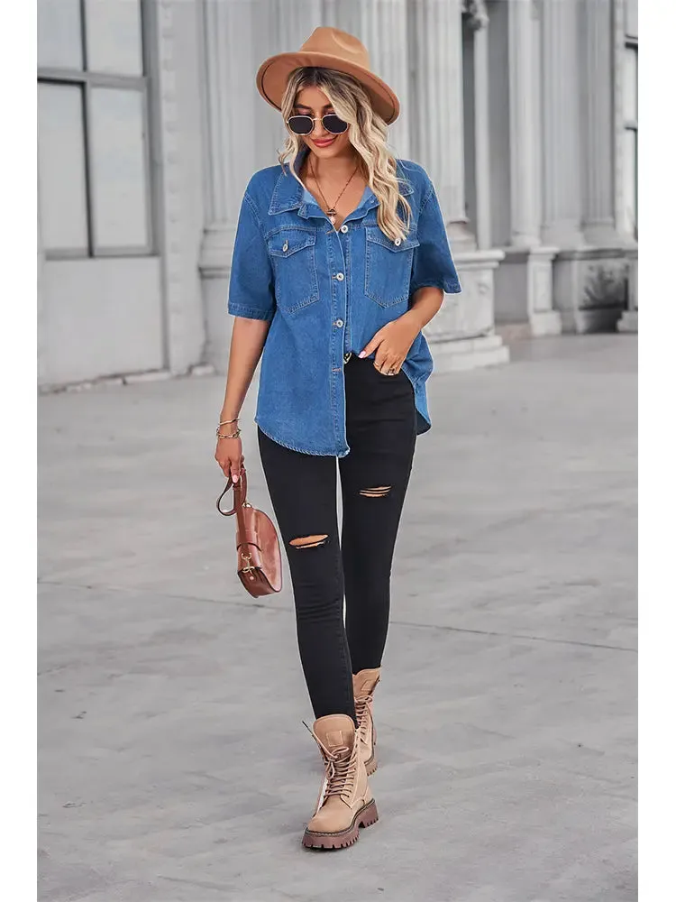 Soft Washed Denim Cardigan