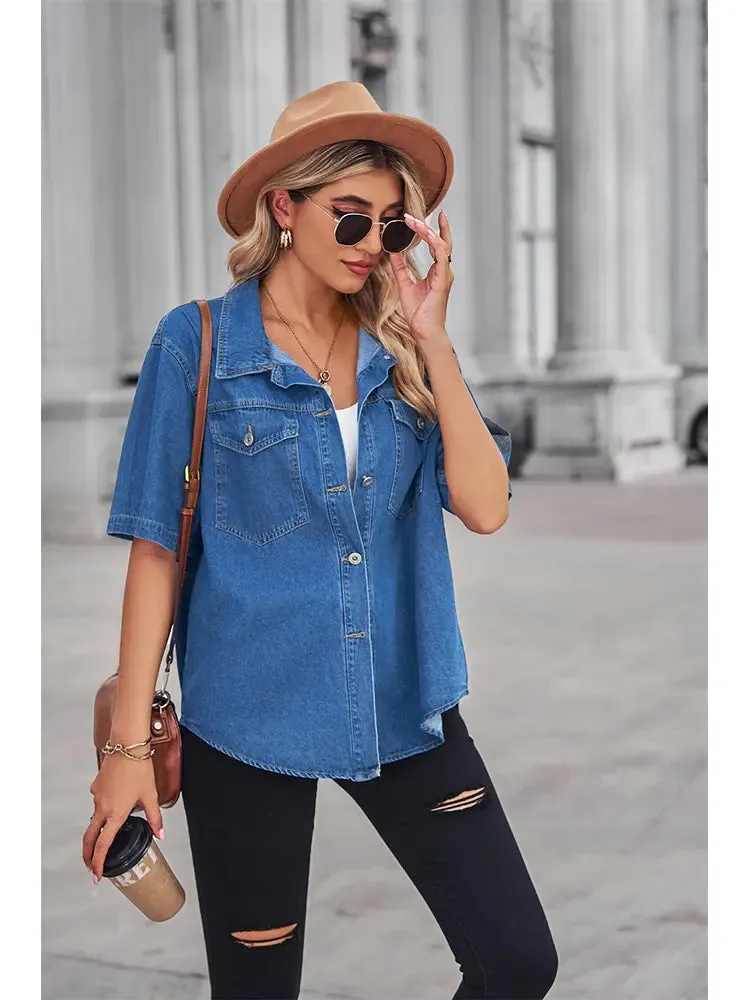 Soft Washed Denim Cardigan