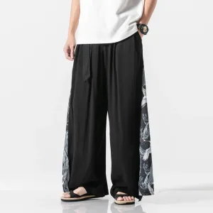 StyleMasters Vintage Baumwoll-Leinen Hose mit weitem Bein