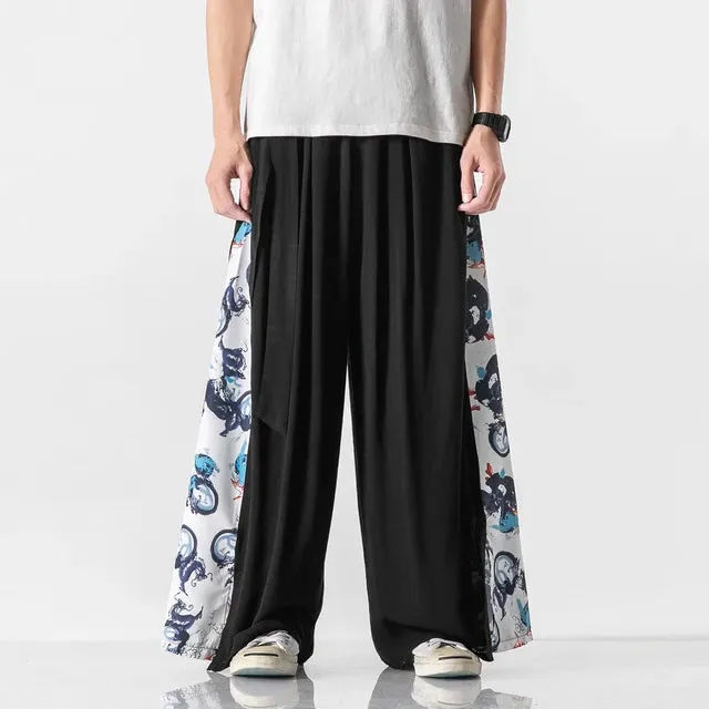 StyleMasters Vintage Baumwoll-Leinen Hose mit weitem Bein