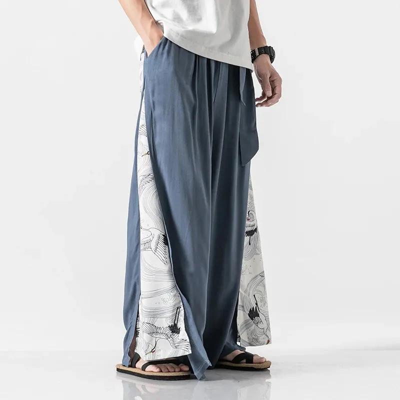StyleMasters Vintage Baumwoll-Leinen Hose mit weitem Bein