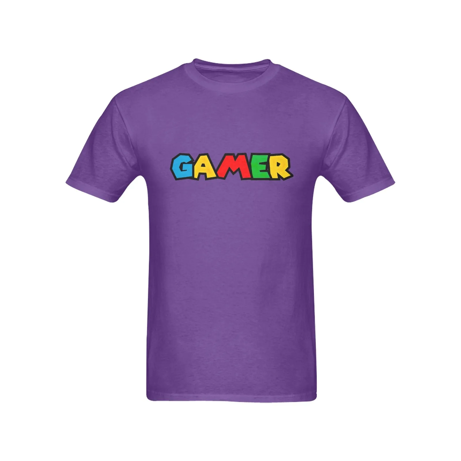 Super Mario Font "GAMER" Men's T-shirt 100% Cotton
