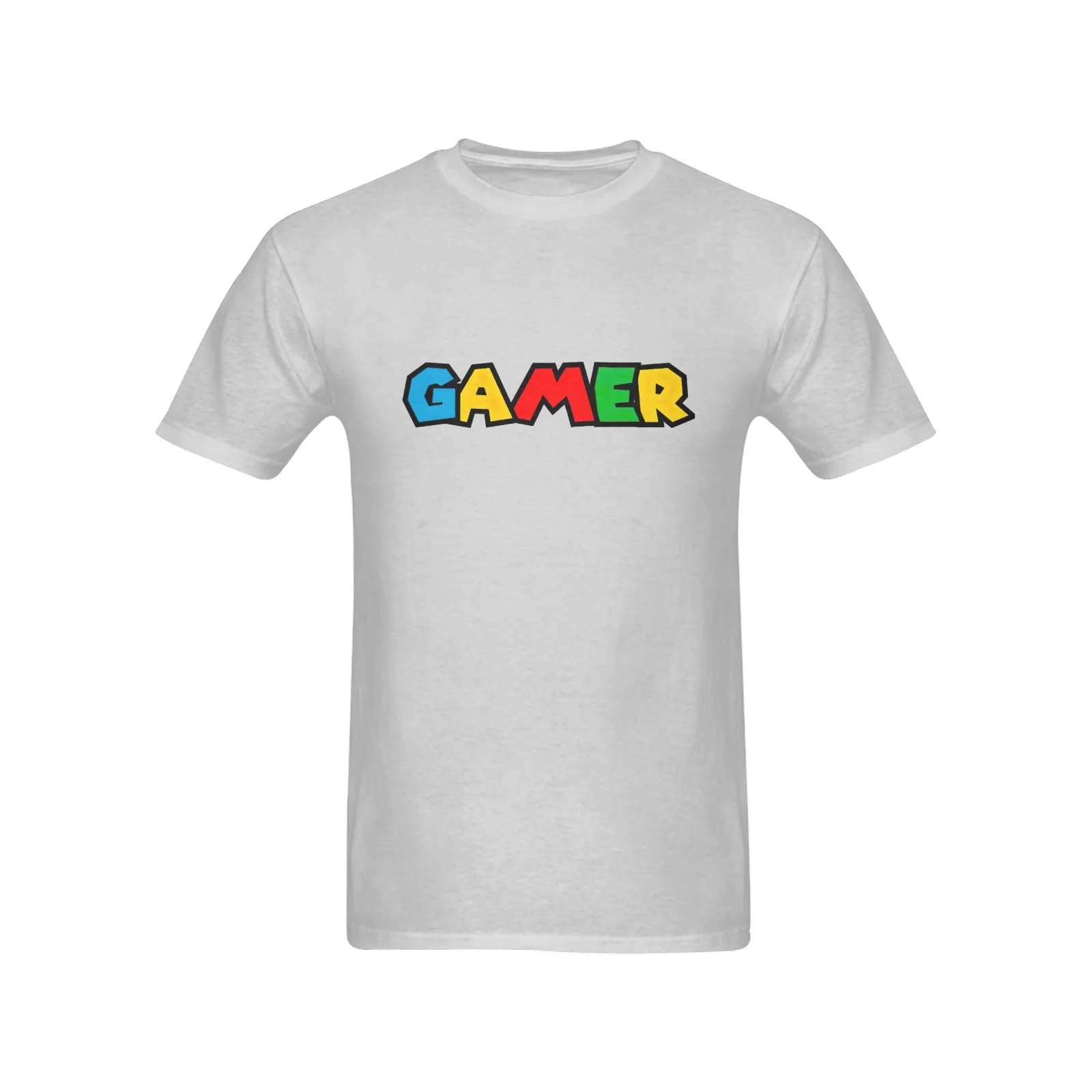 Super Mario Font "GAMER" Men's T-shirt 100% Cotton